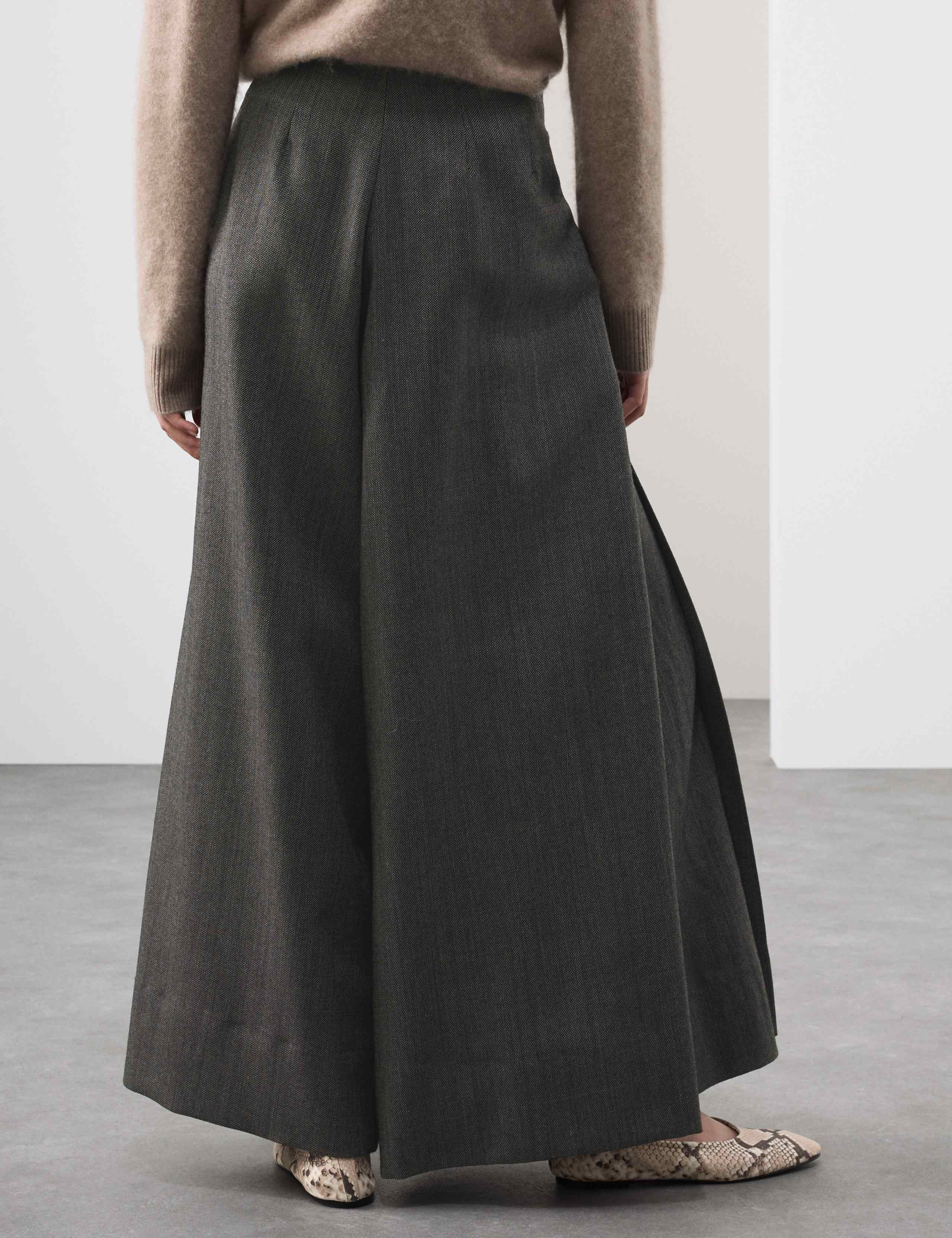 Pure Wool Pleated Wide Leg Trousers 7 of 7