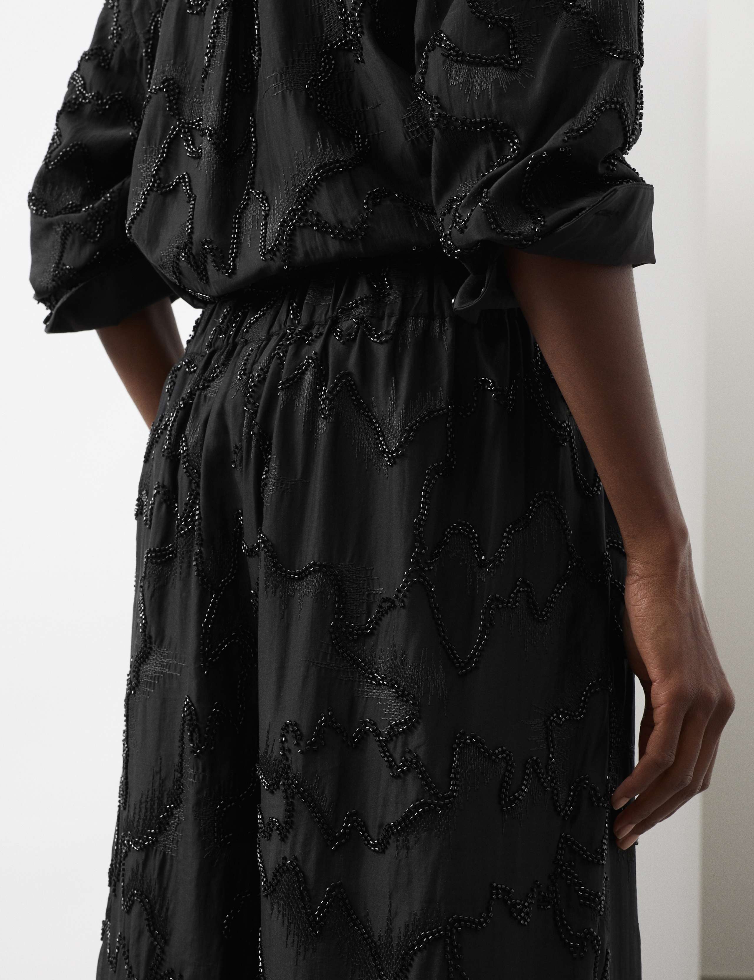 Lyocell Rich Beaded Wide Leg Trousers 7 of 7