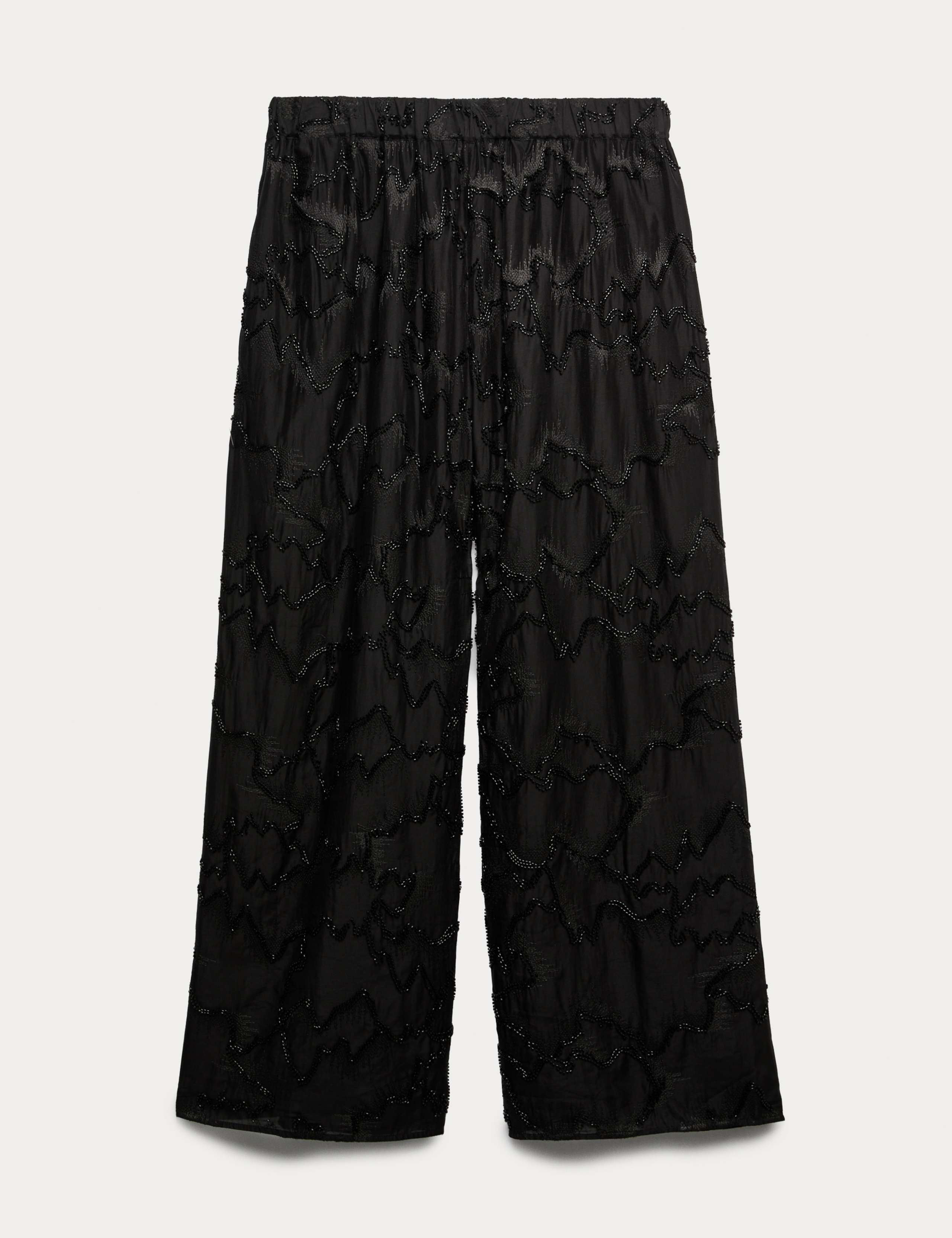 Lyocell Rich Beaded Wide Leg Trousers 2 of 7