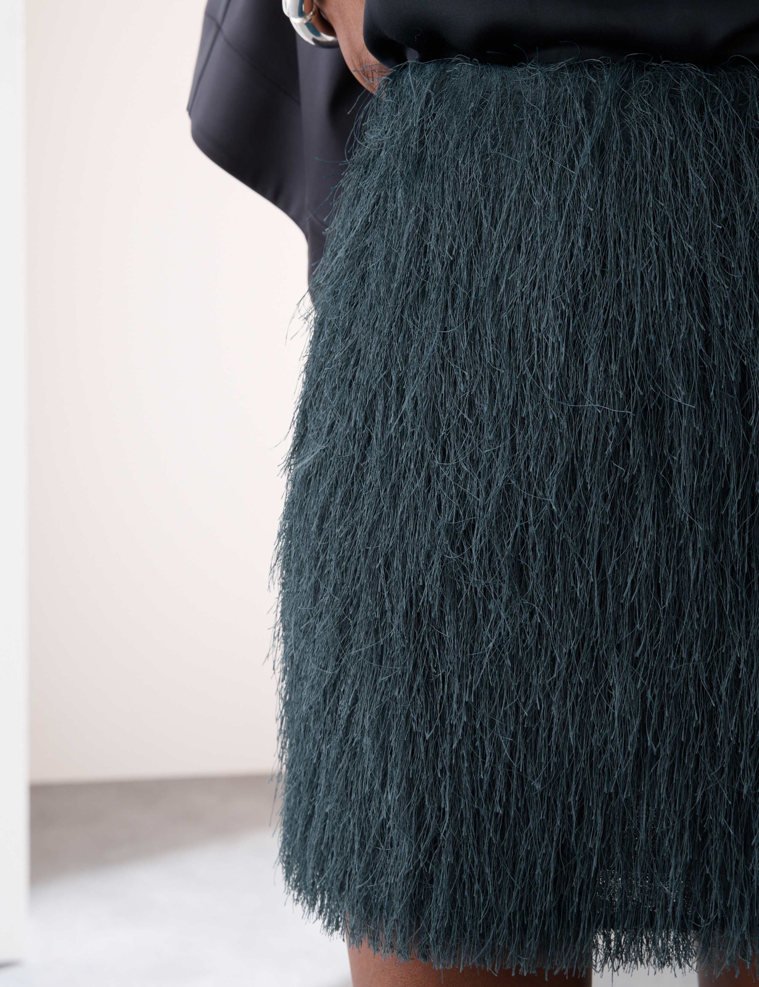 Fringed Mini A-Line Skirt 3 of 7