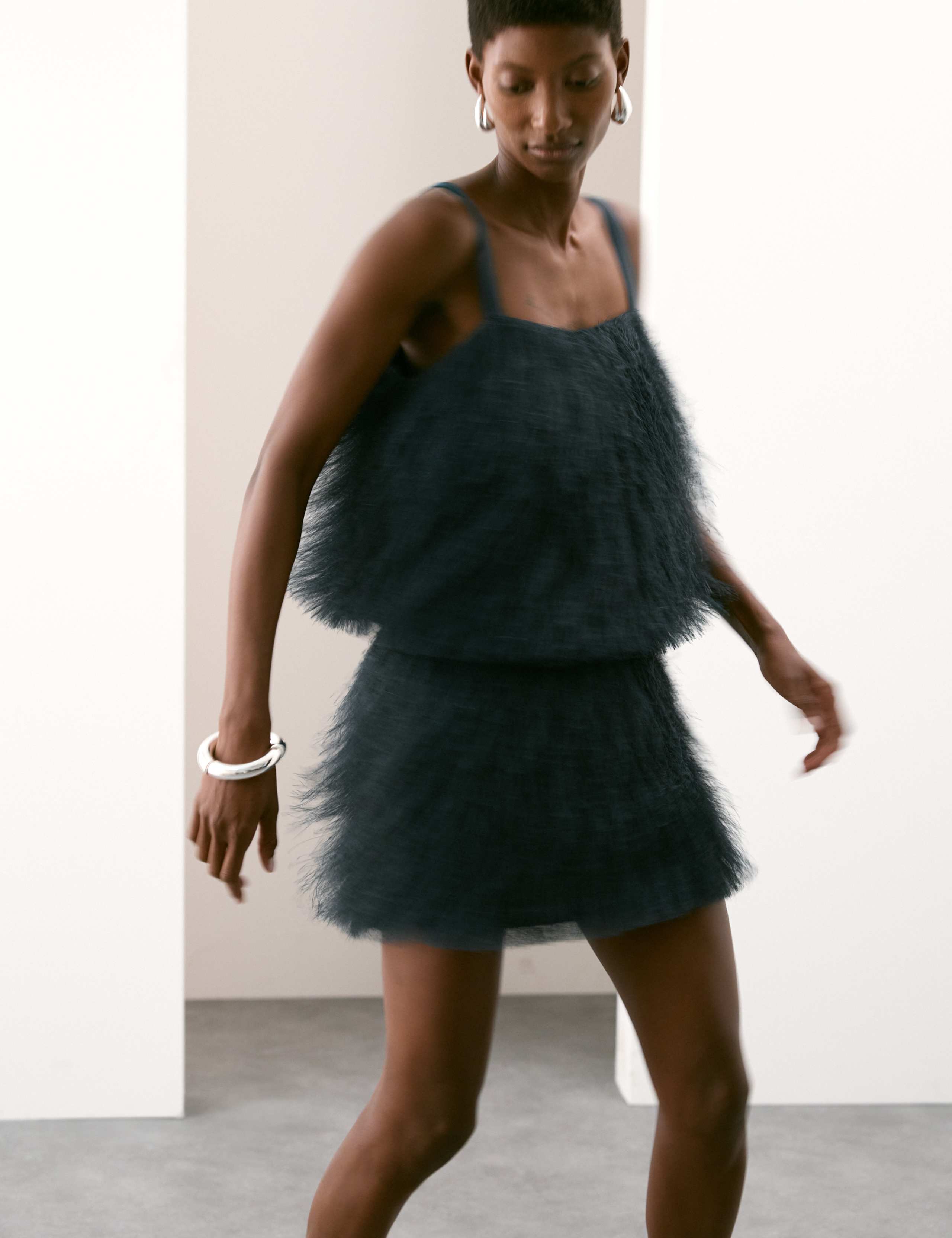 Fringed Mini A-Line Skirt 6 of 7