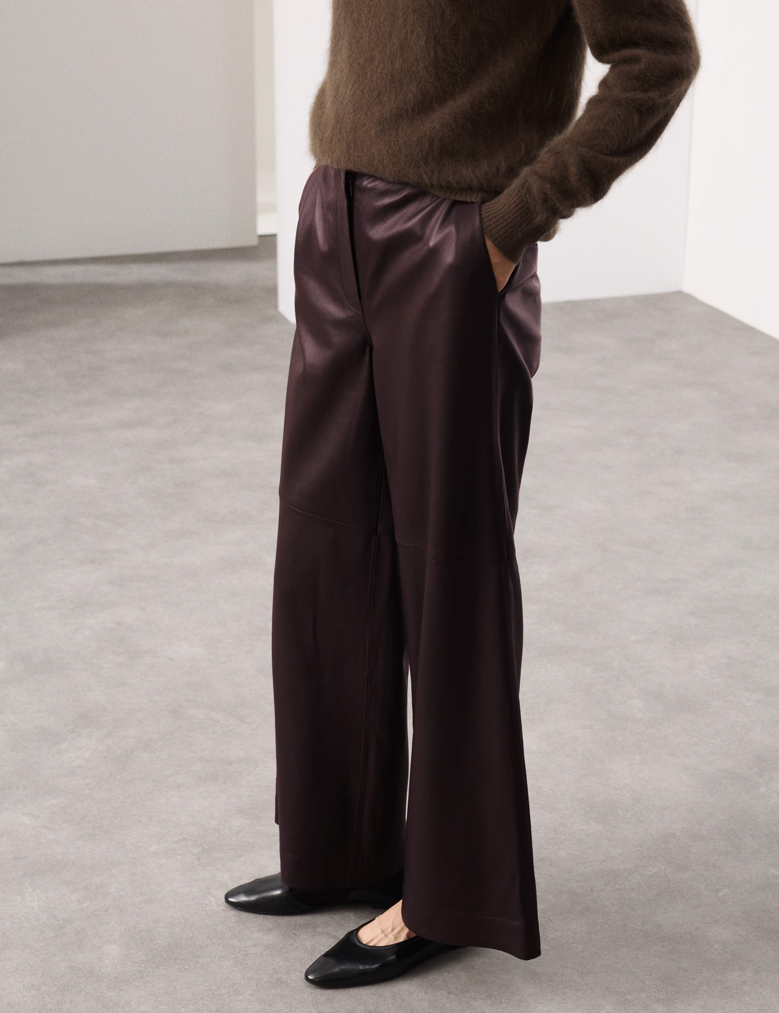 Leather Wide Leg Trousers 3 of 7