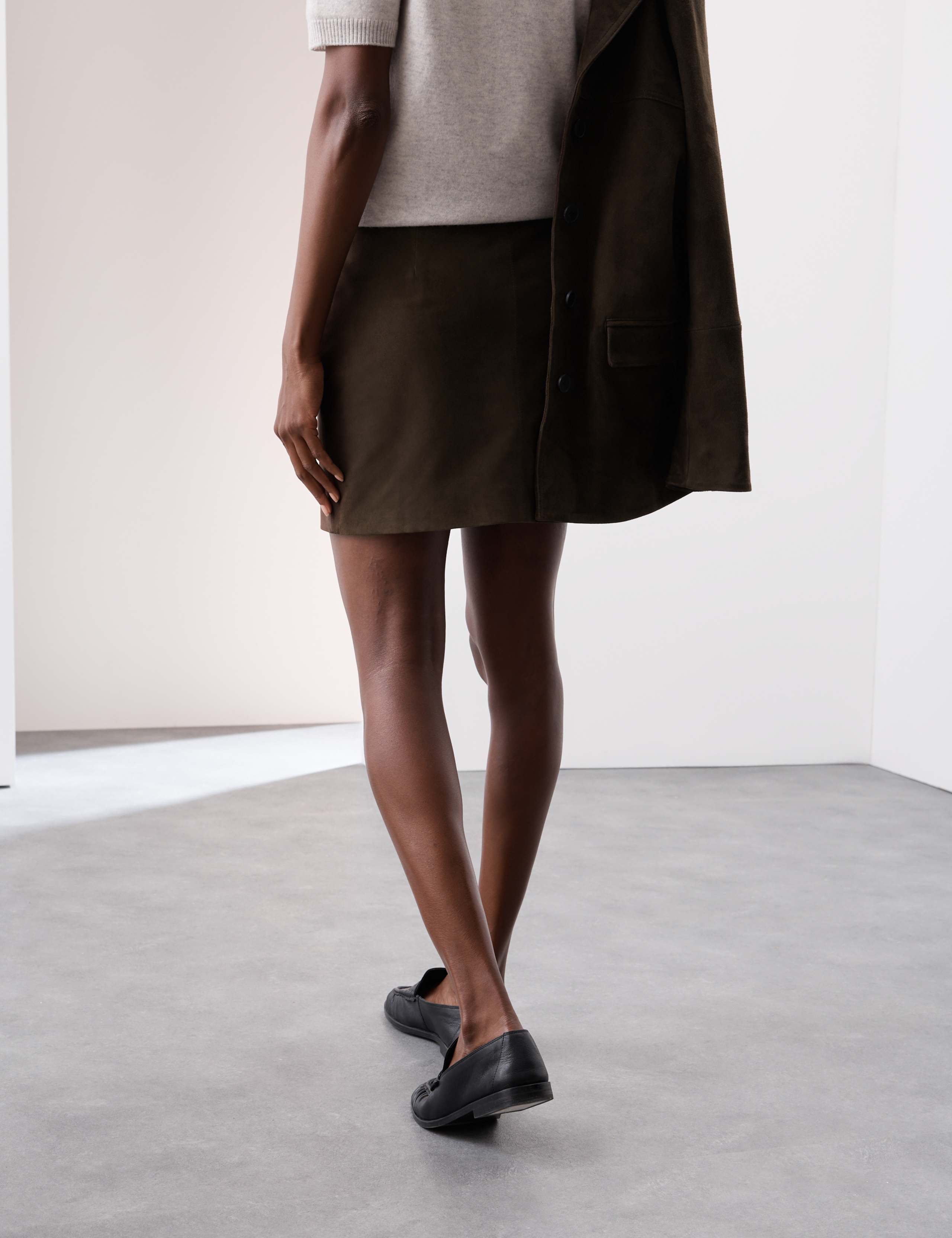 Suede Mini A-Line Skirt 5 of 6