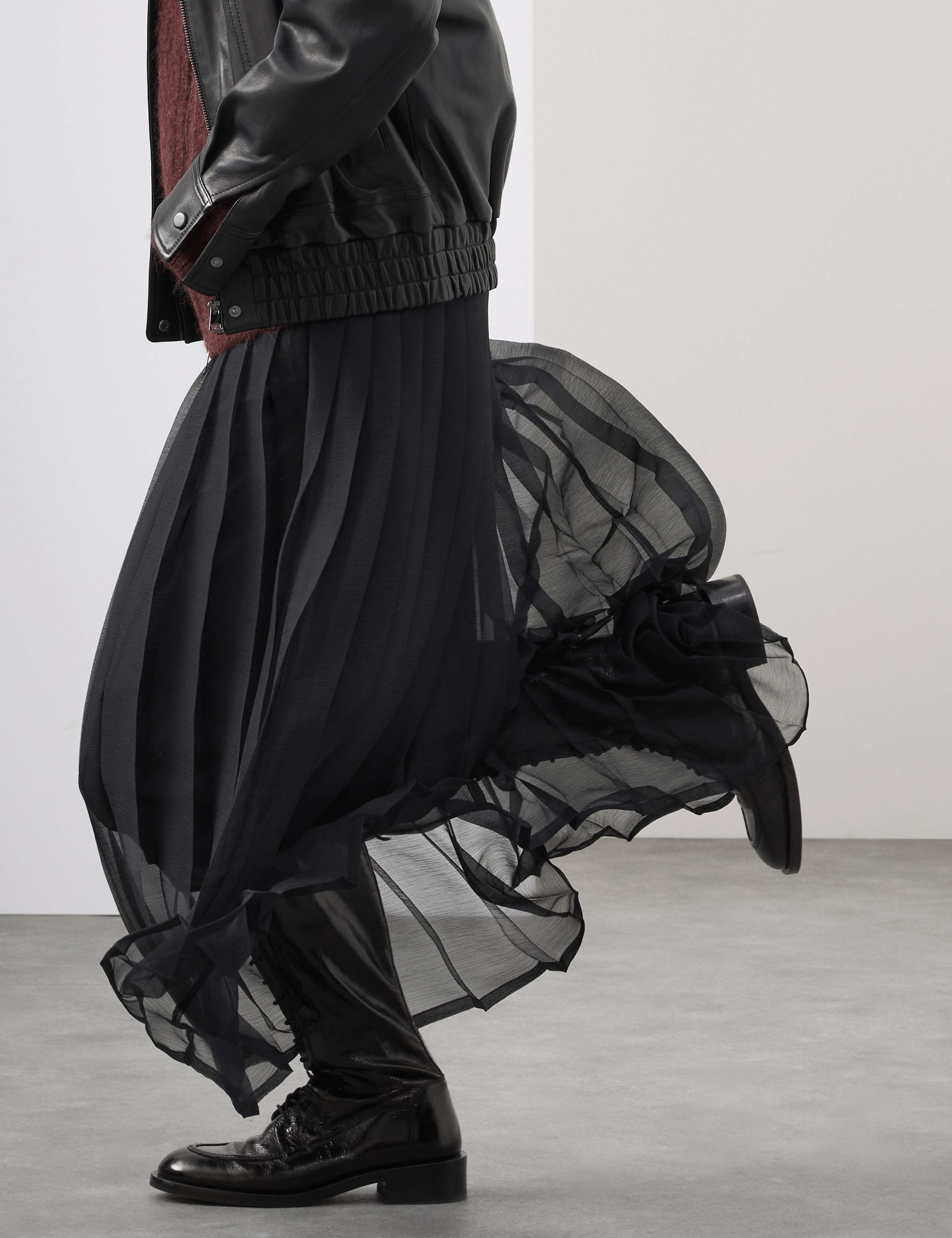 Organza Pleated Maxi Skirt 3 of 7