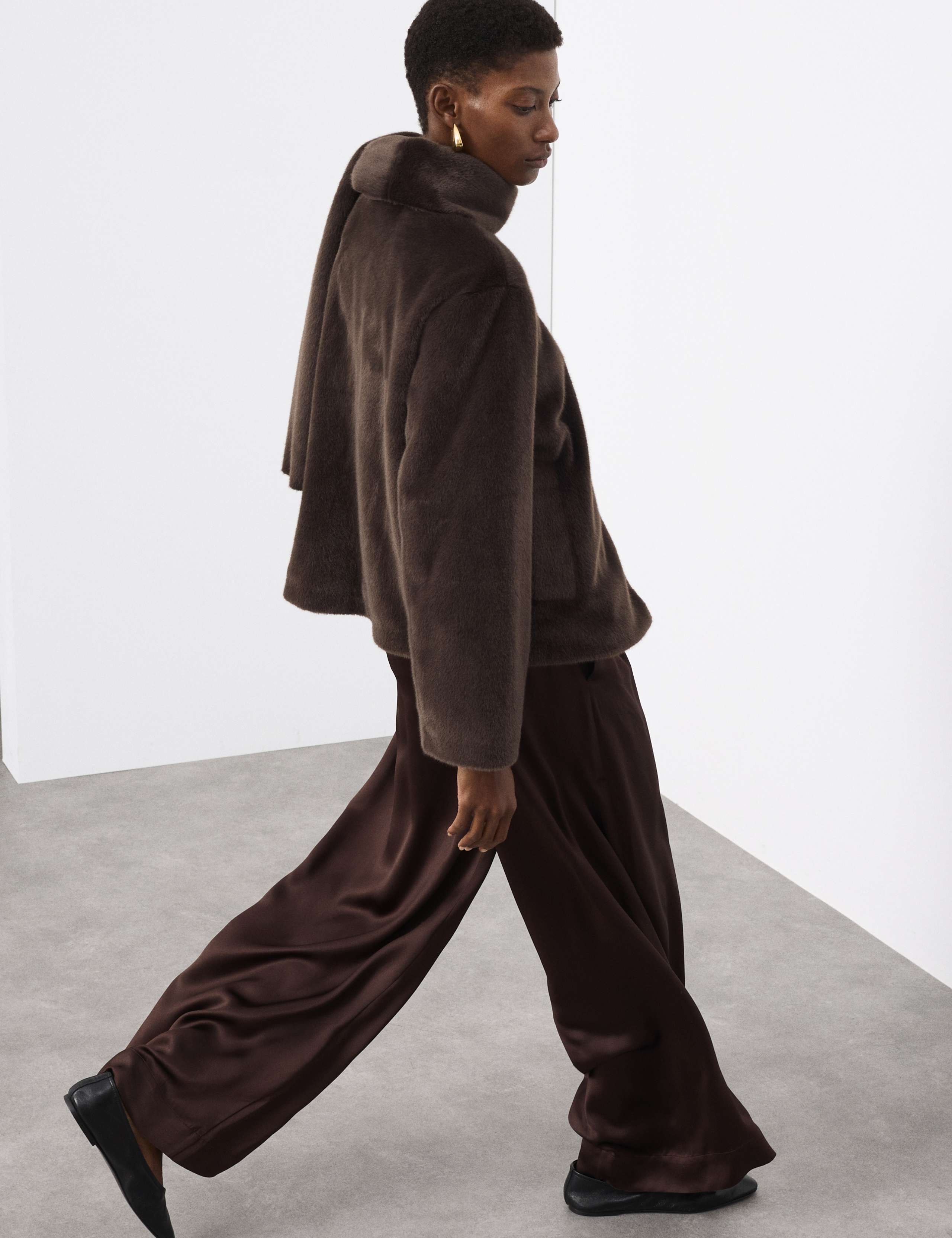 Satin Wide Leg Trousers 3 of 5