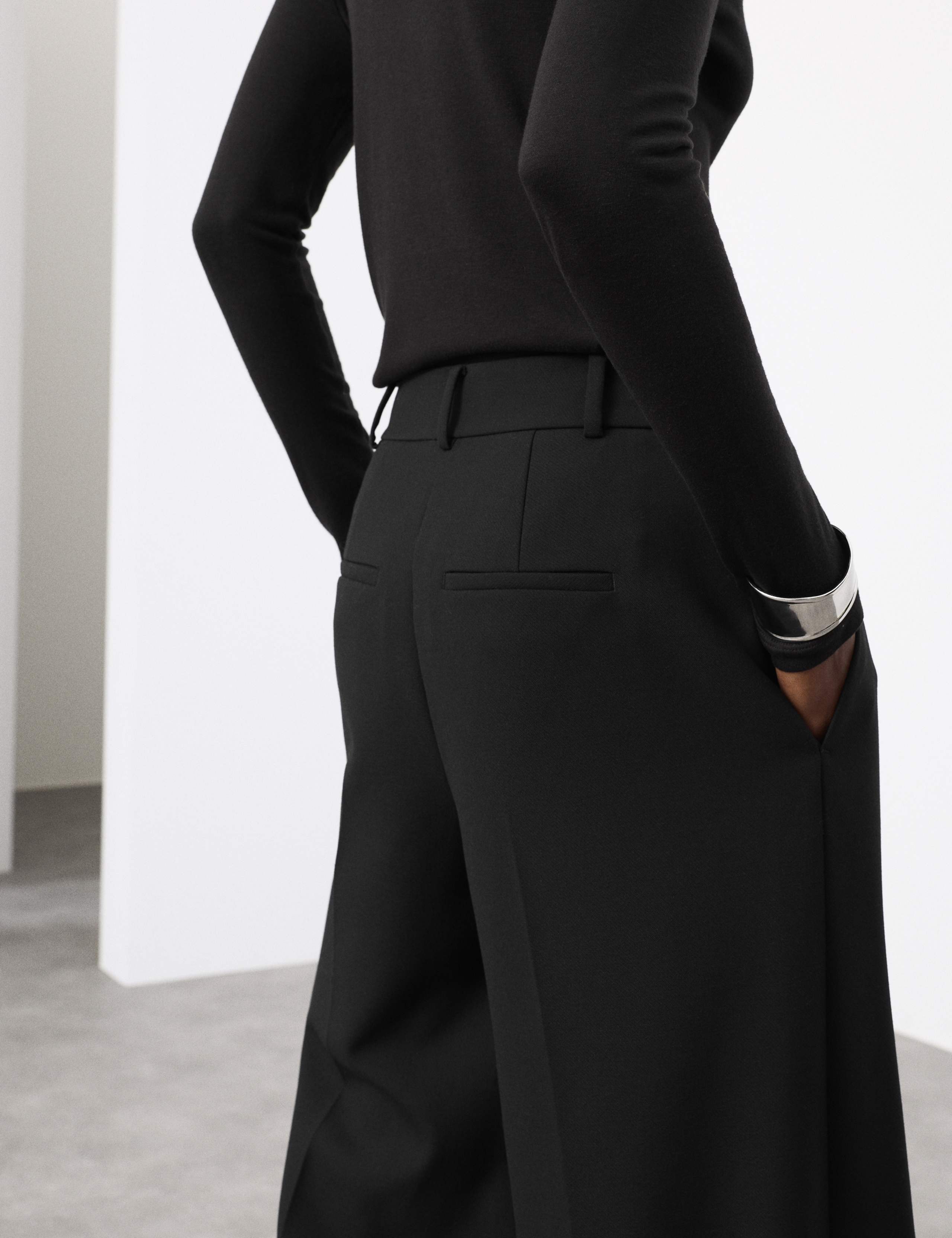 Tailored Barrel Leg Trousers with Wool 3 of 6