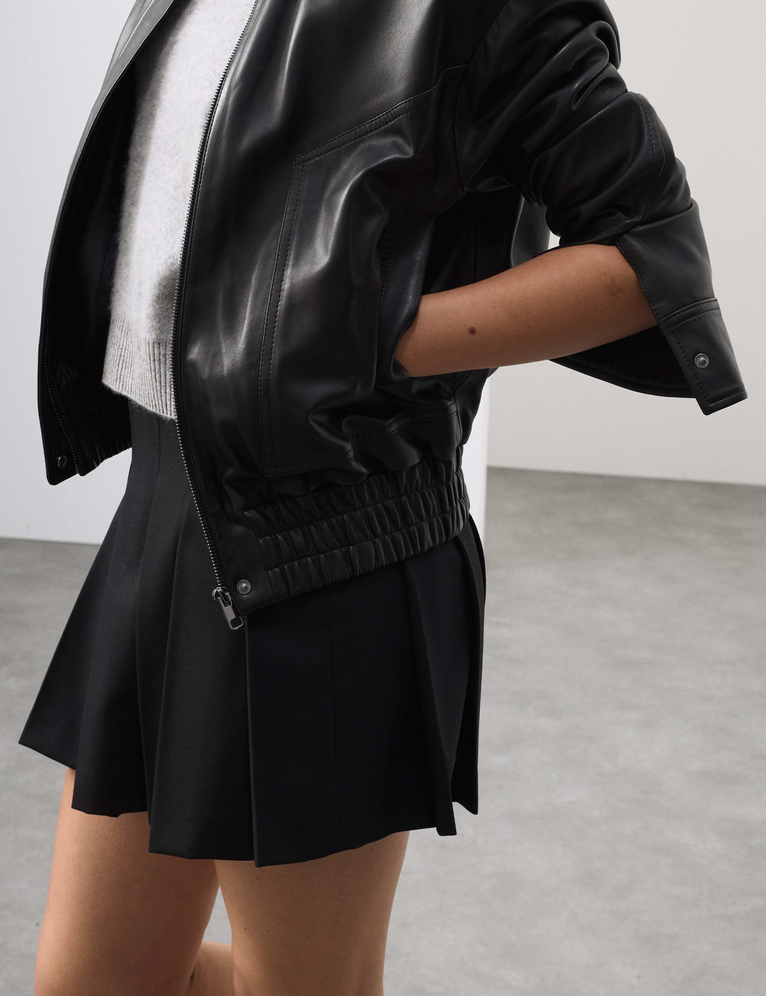Wool Blend Pleated Mini Skirt 6 of 6