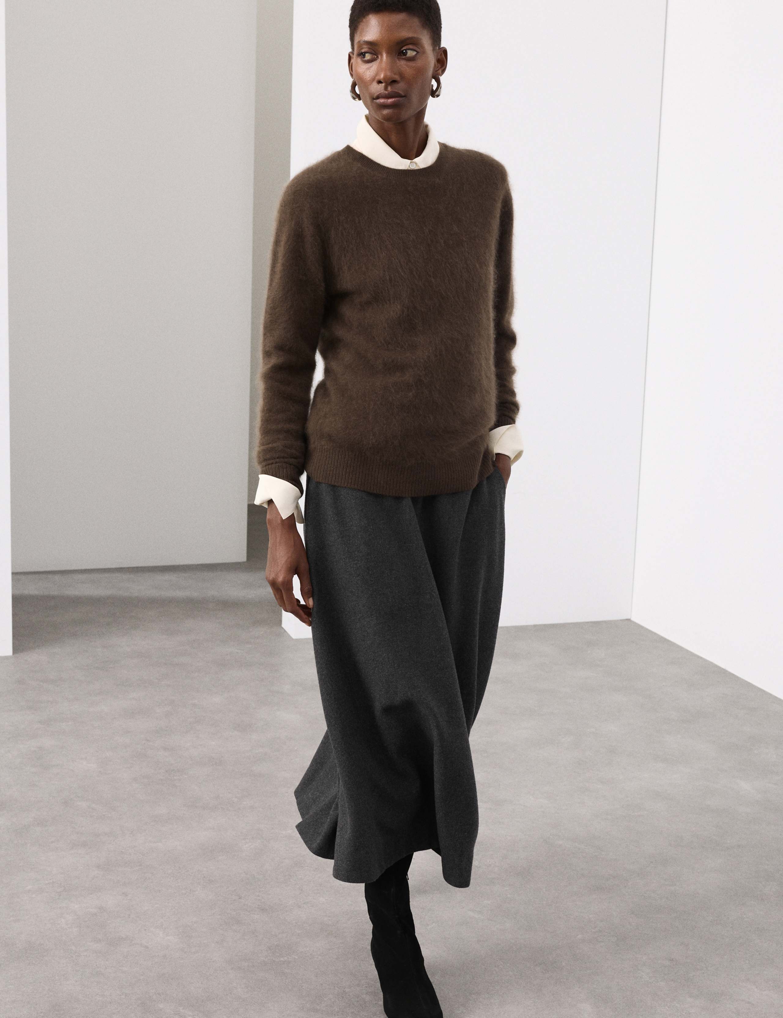 Wool Blend Midi Circle Skirt 7 of 7