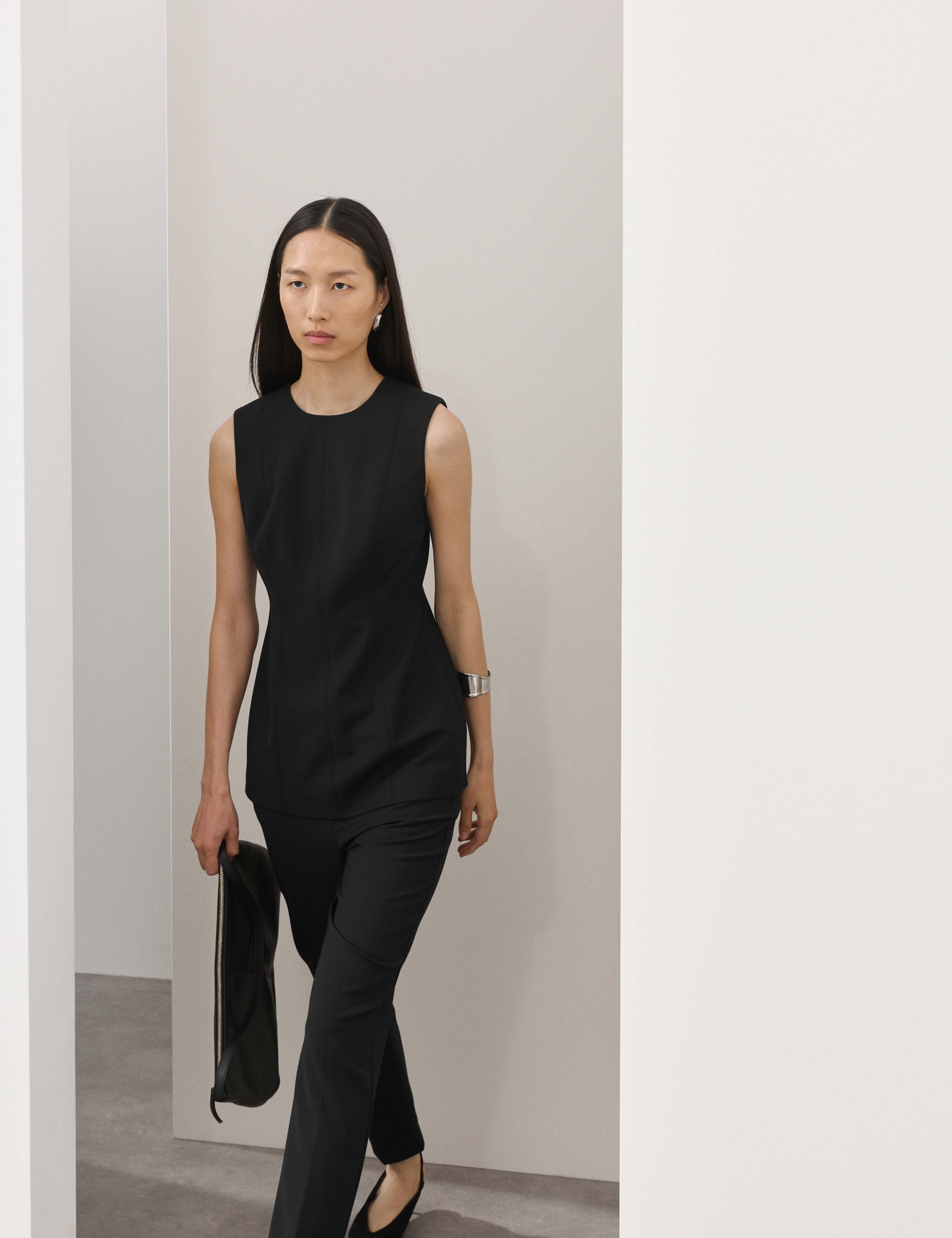 Wool Blend Slim Fit Ankle Grazer Trousers 7 of 7