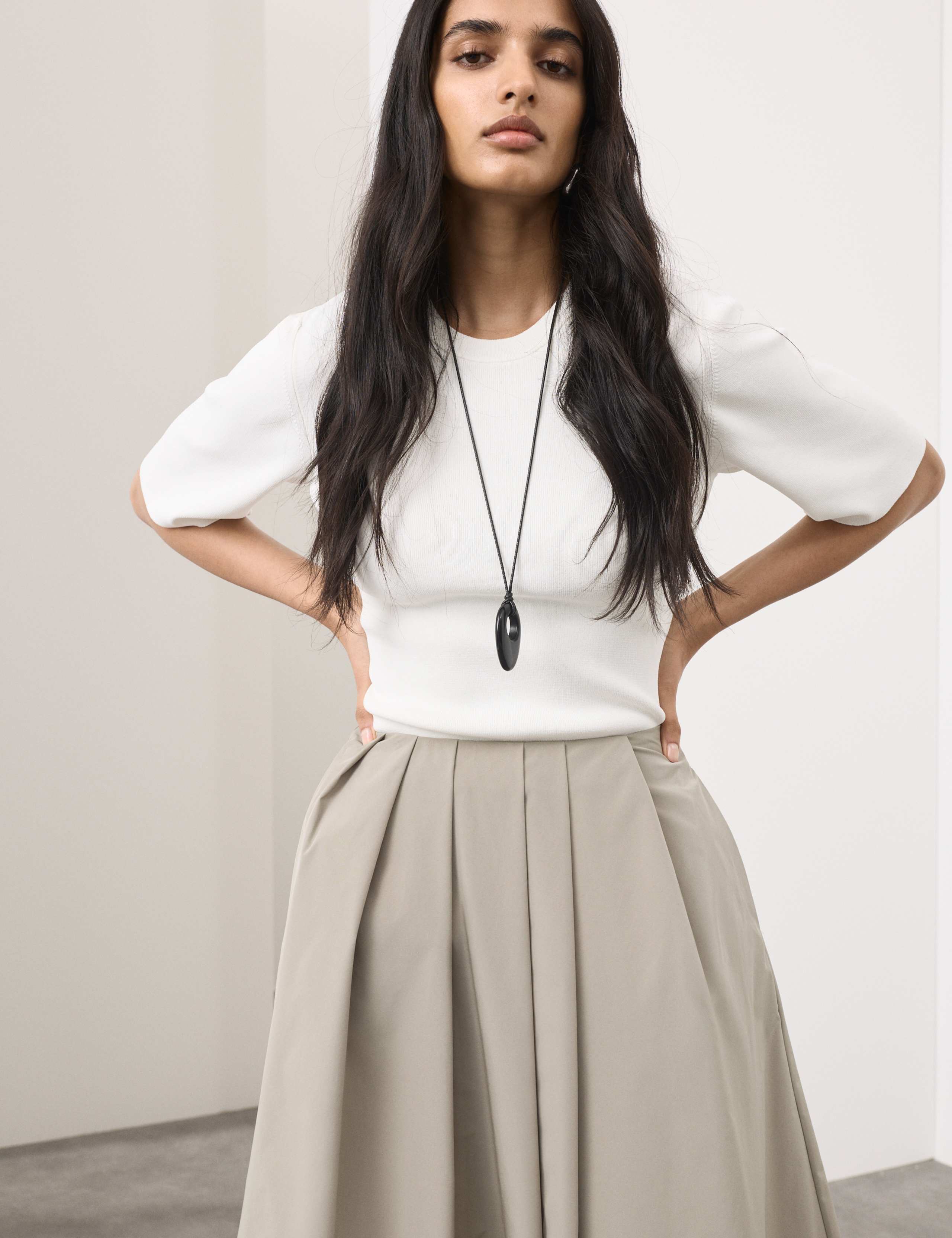 Taffeta Pleated Maxi Skirt 6 of 6