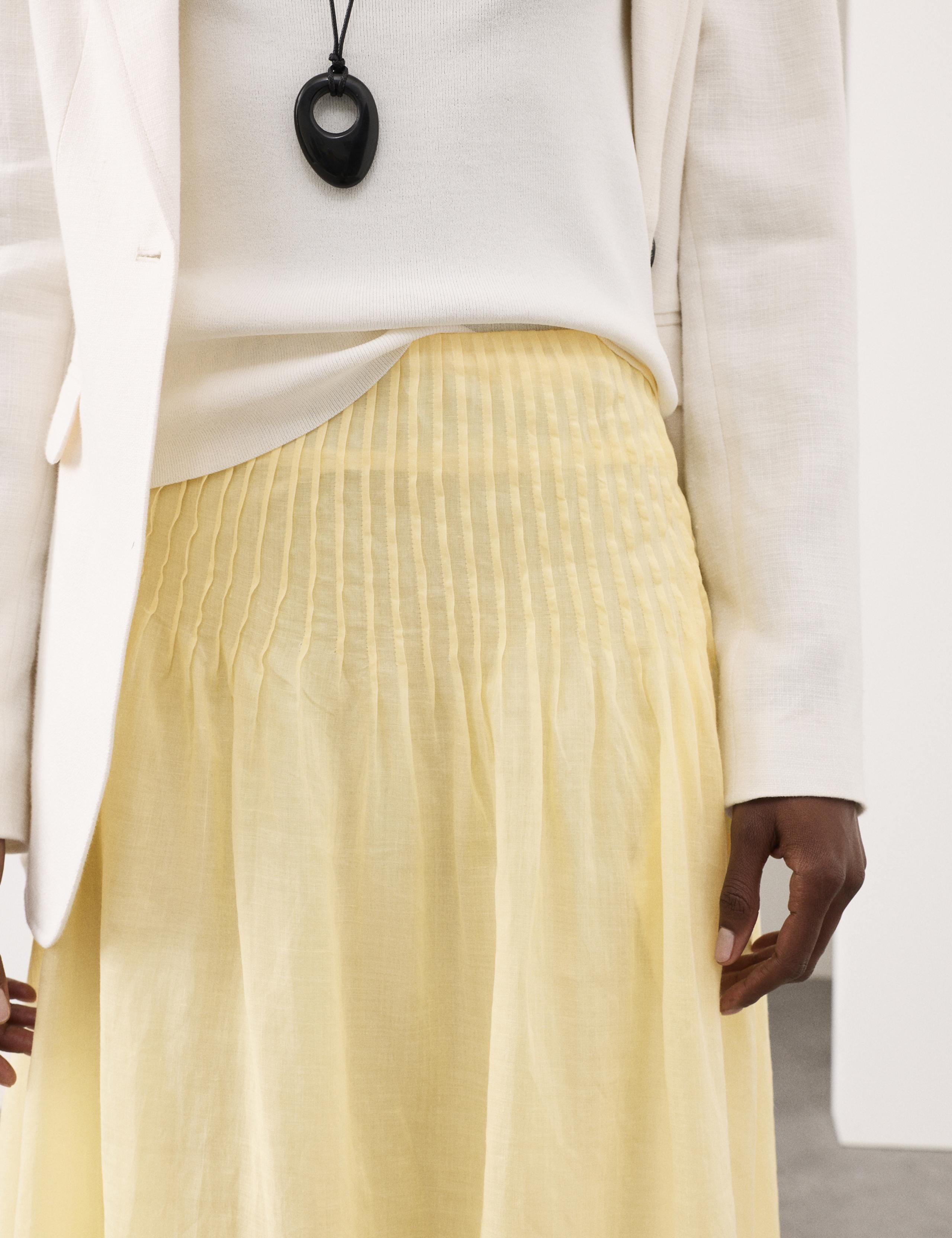 Pure Ramie Pintuck Maxi A-Line Skirt 5 of 6