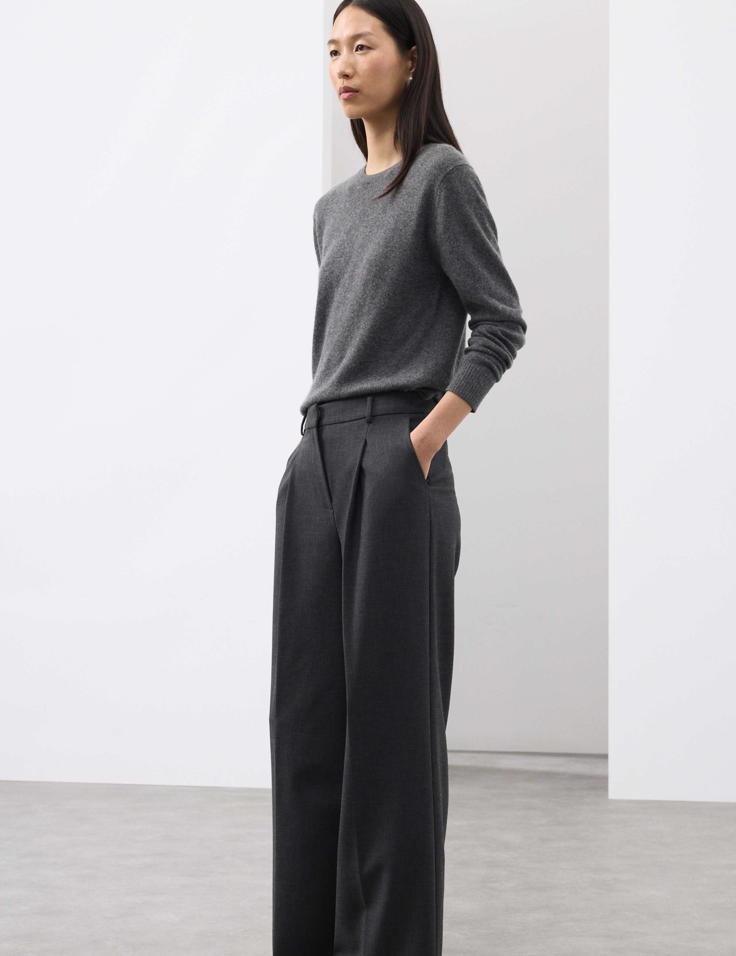 Wide Leg Trousers With Wool 3 of 7