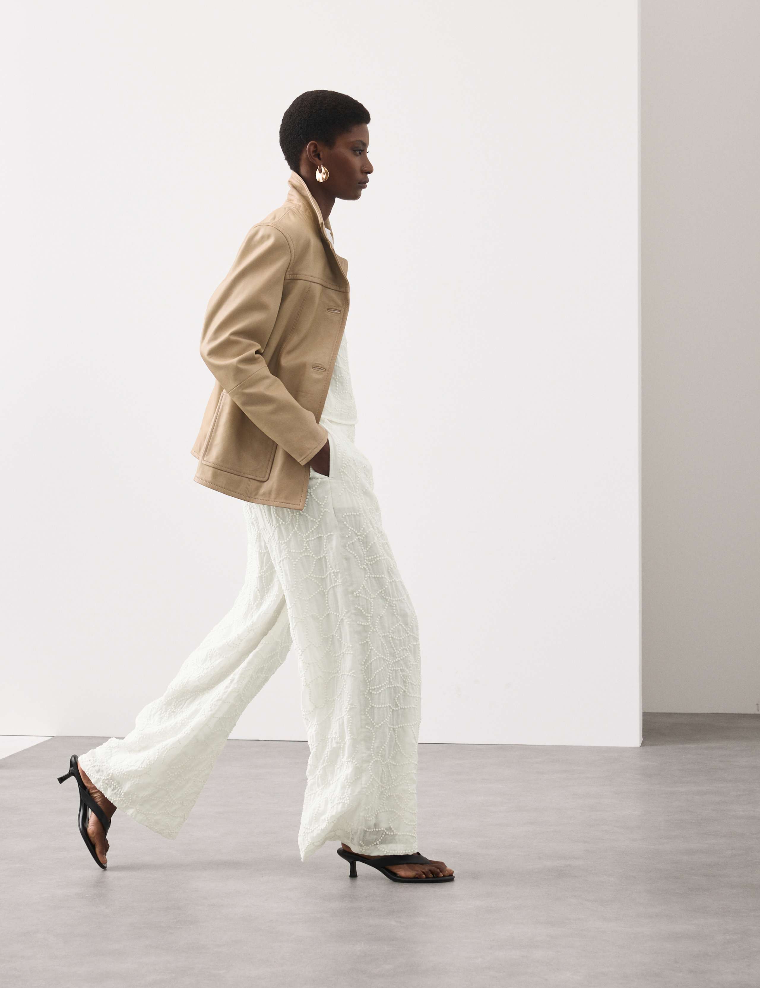 Embroidered Knot Wide Leg Trousers 5 of 7