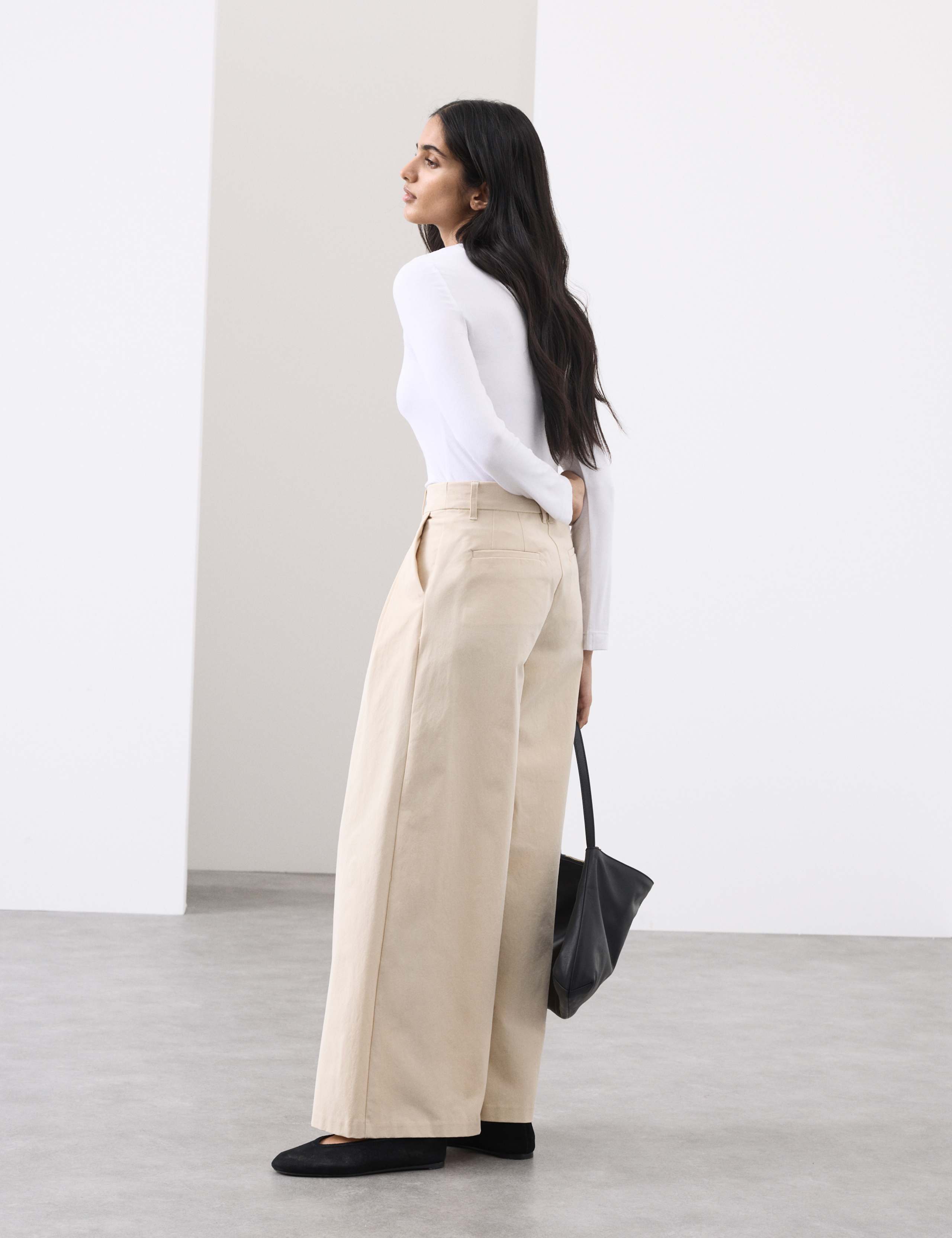 Cotton Blend Wide Leg Trousers 6 of 6