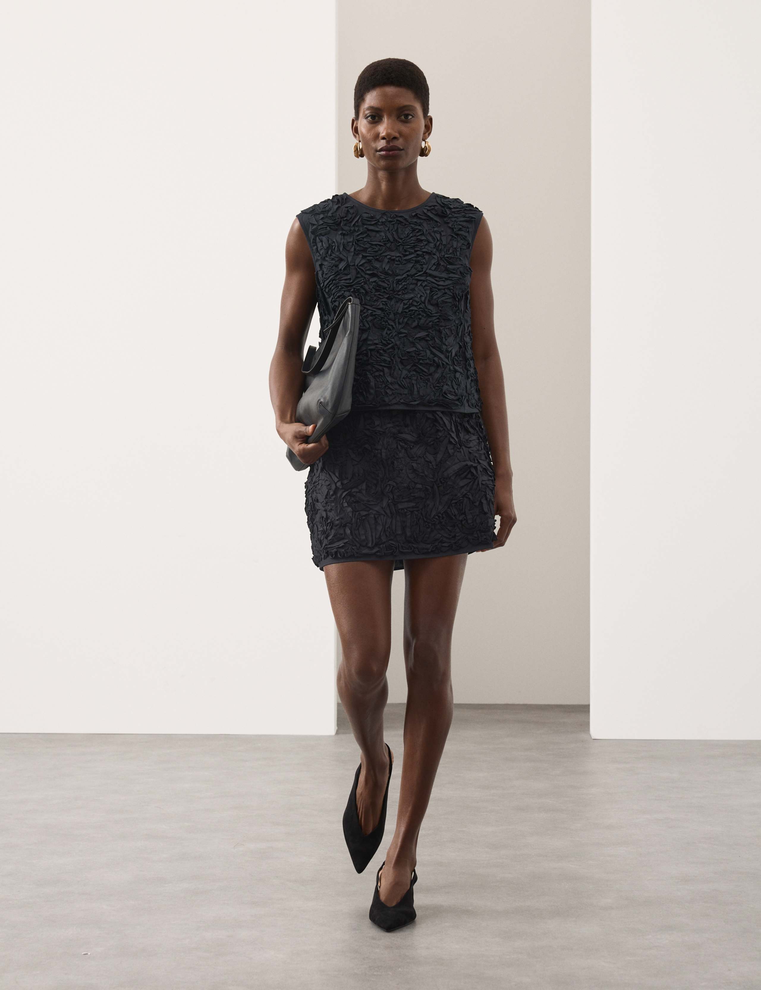 Pure Cotton Textured Mini A-Line Skirt 1 of 7