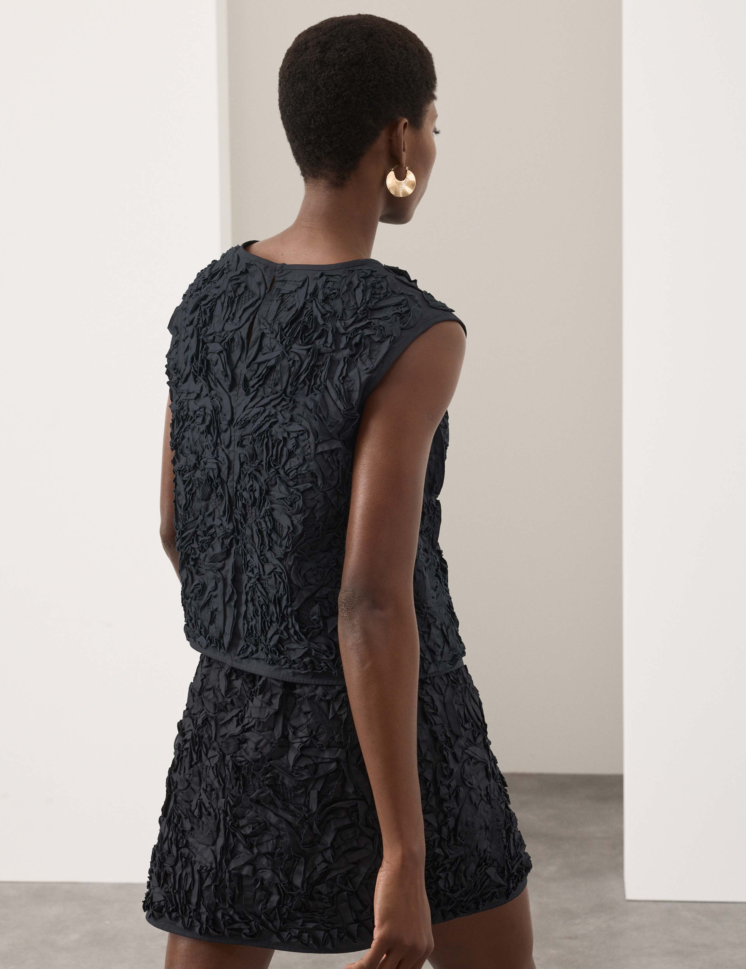 Pure Cotton Textured Mini A-Line Skirt 5 of 7