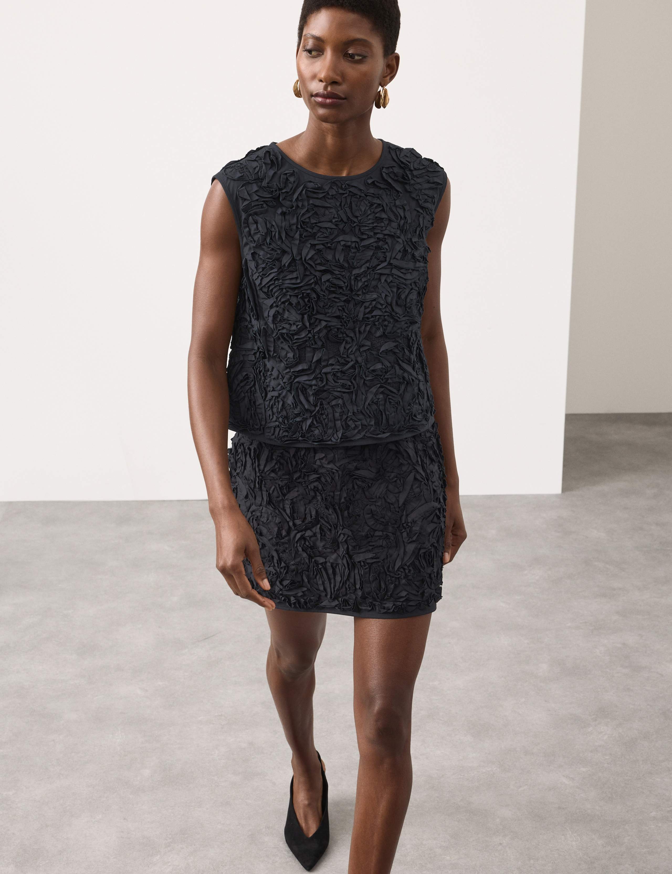 Pure Cotton Textured Mini A-Line Skirt 6 of 7