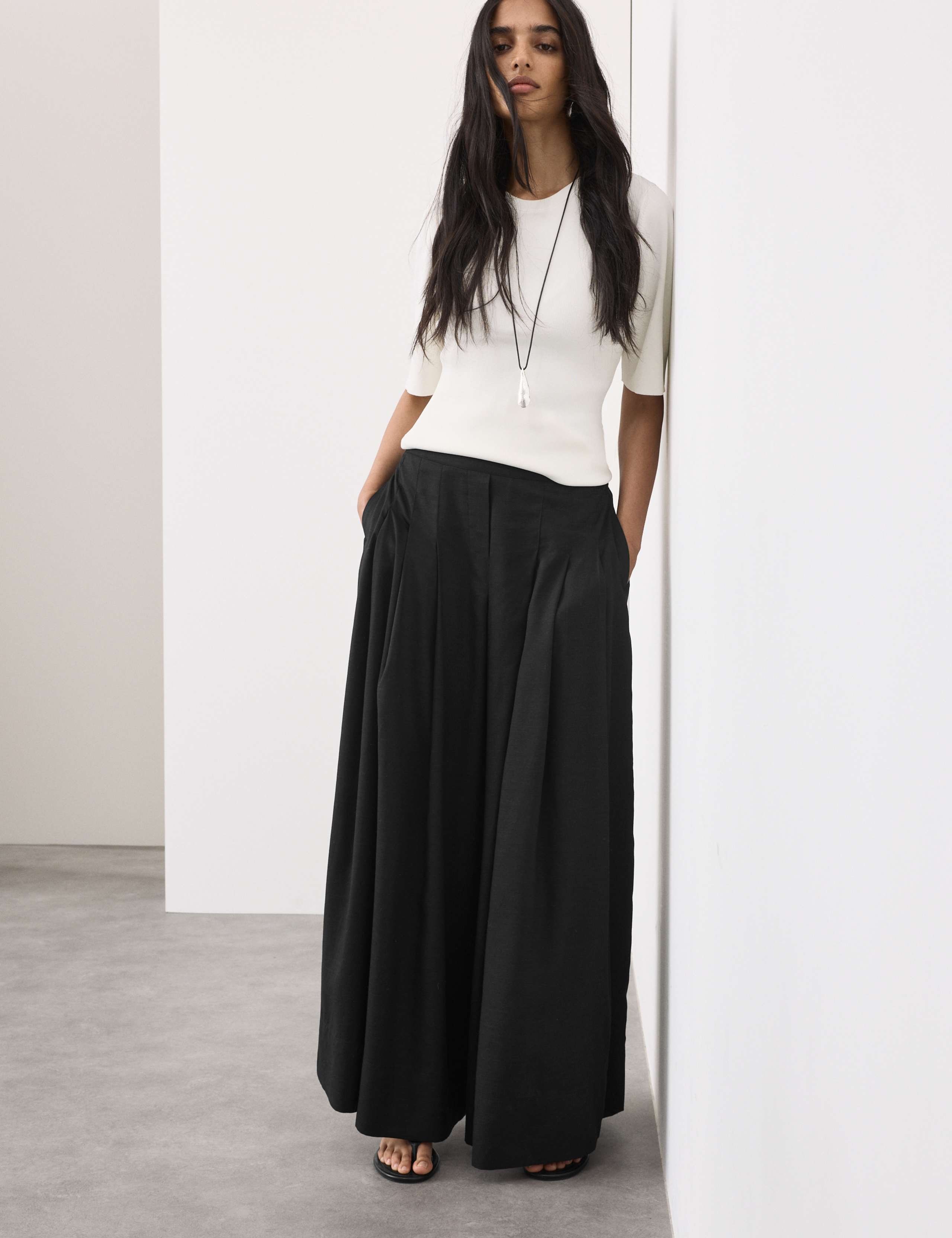 Lyocell Rich Wide Leg Trousers With Wool 3 of 7