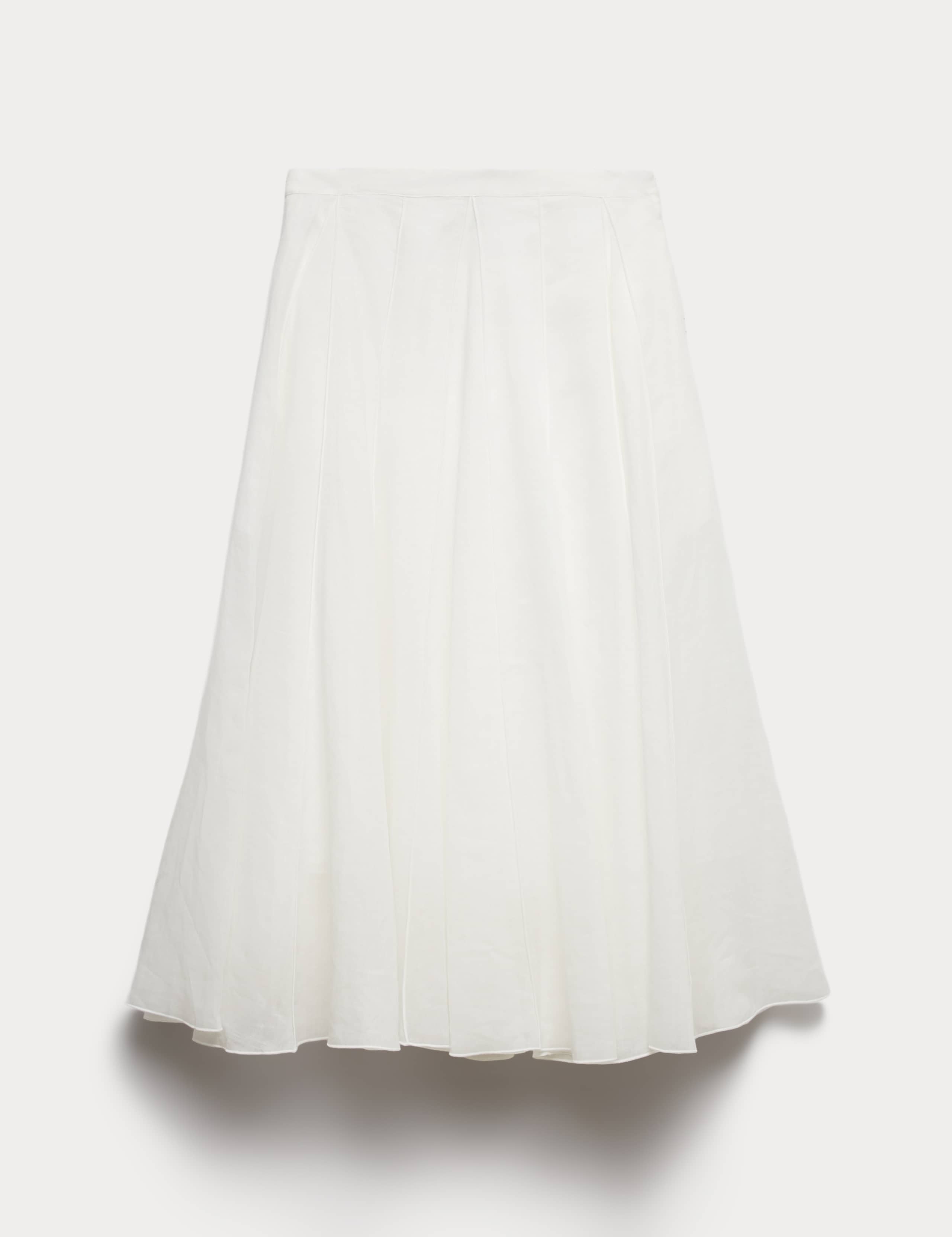 Pure Ramie Godet Midi Skirt 2 of 6