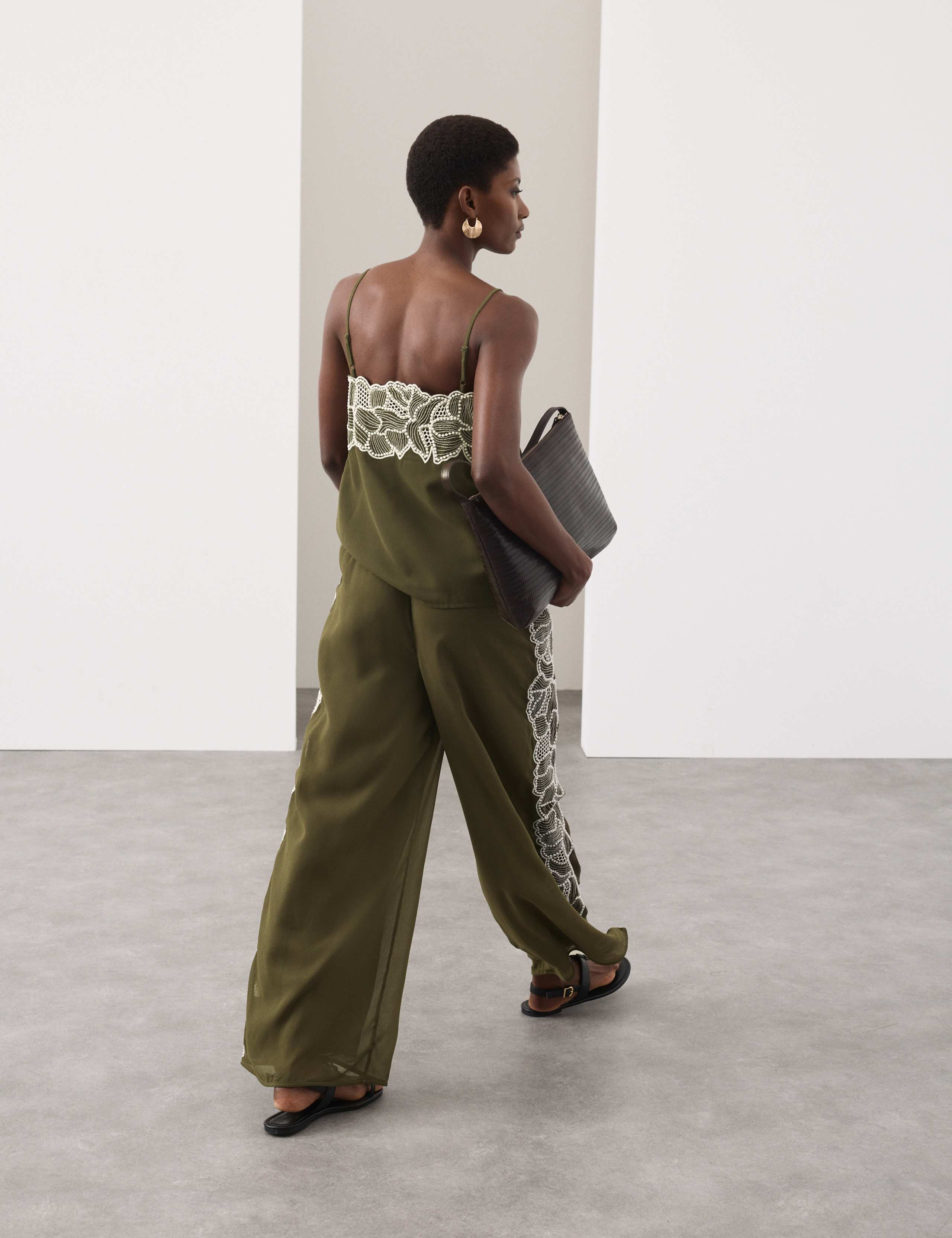 Floral Embroidered Wide Leg Trousers 4 of 7