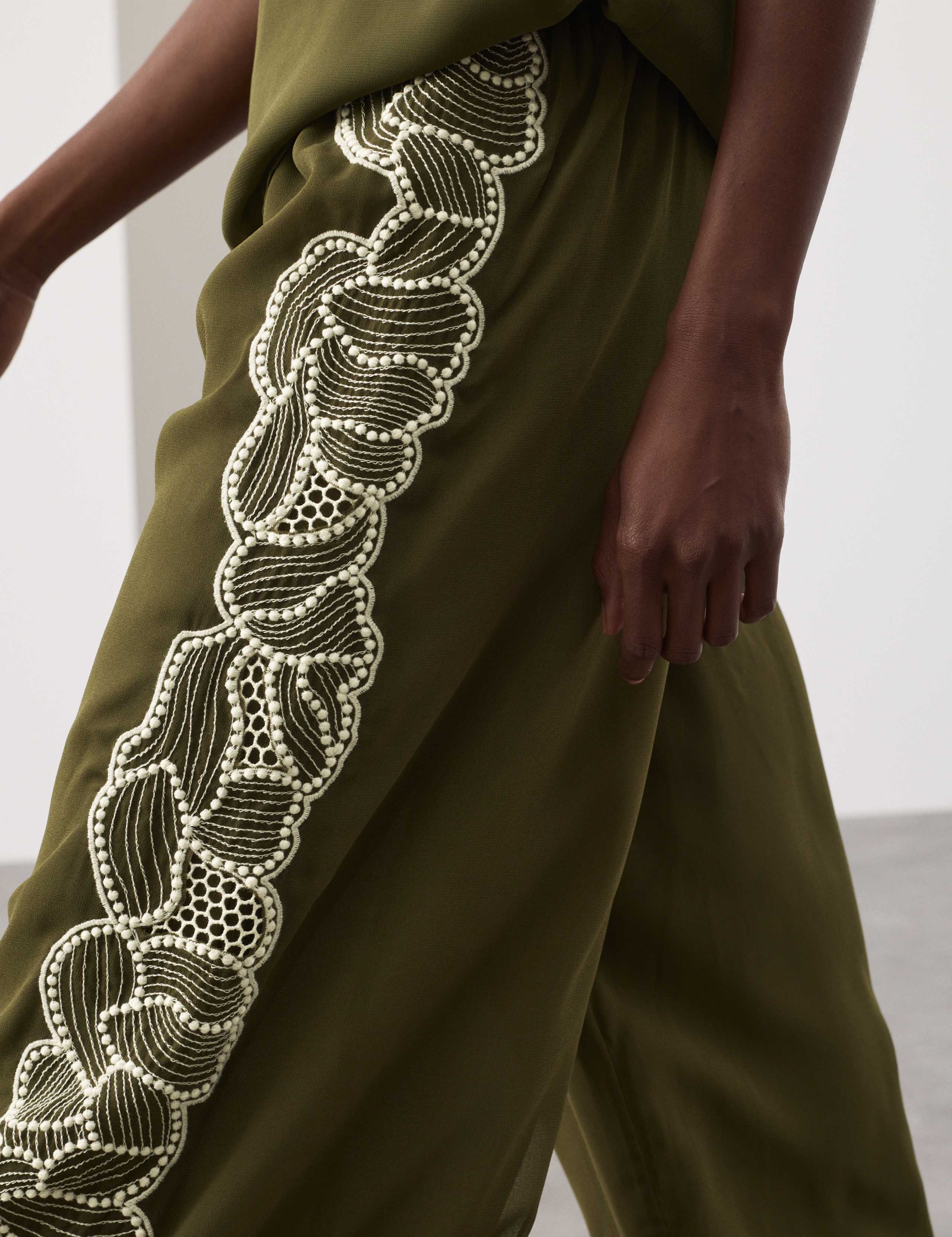 Floral Embroidered Wide Leg Trousers 5 of 7