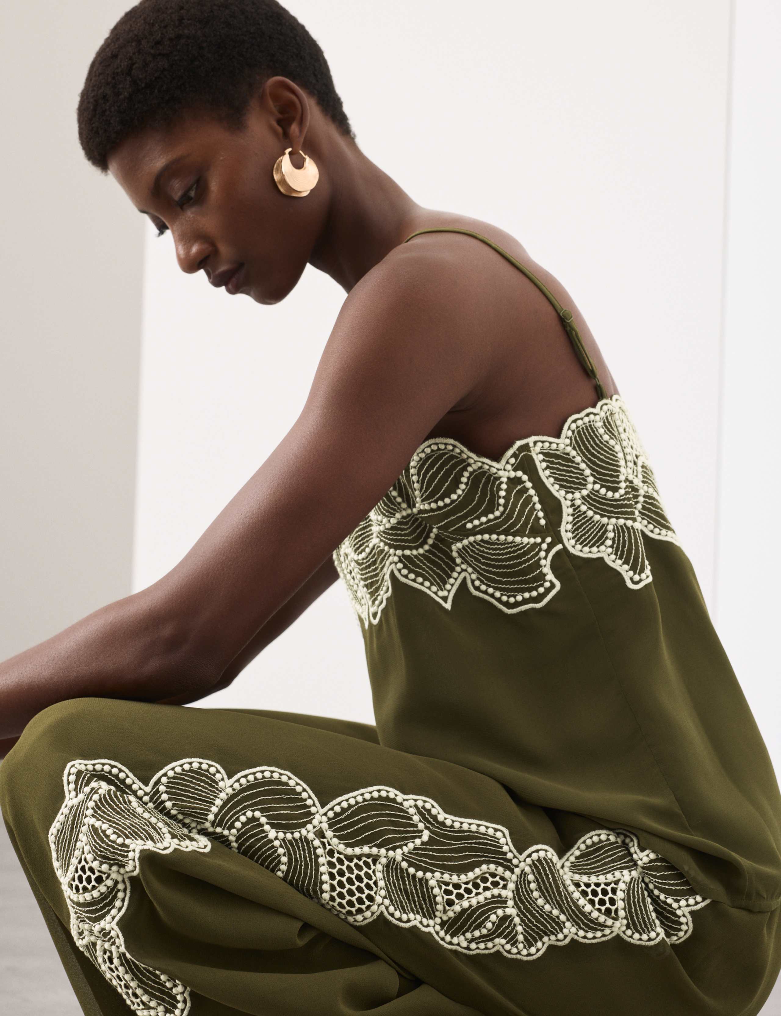 Floral Embroidered Wide Leg Trousers 7 of 7