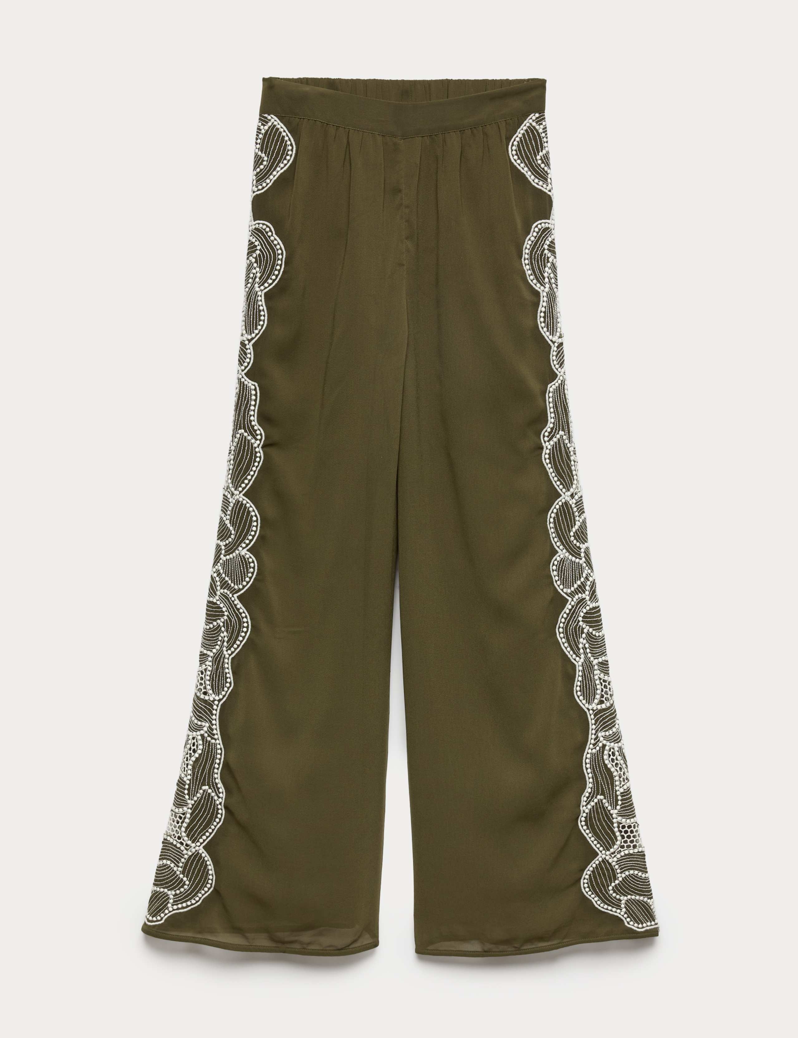 Floral Embroidered Wide Leg Trousers 2 of 7