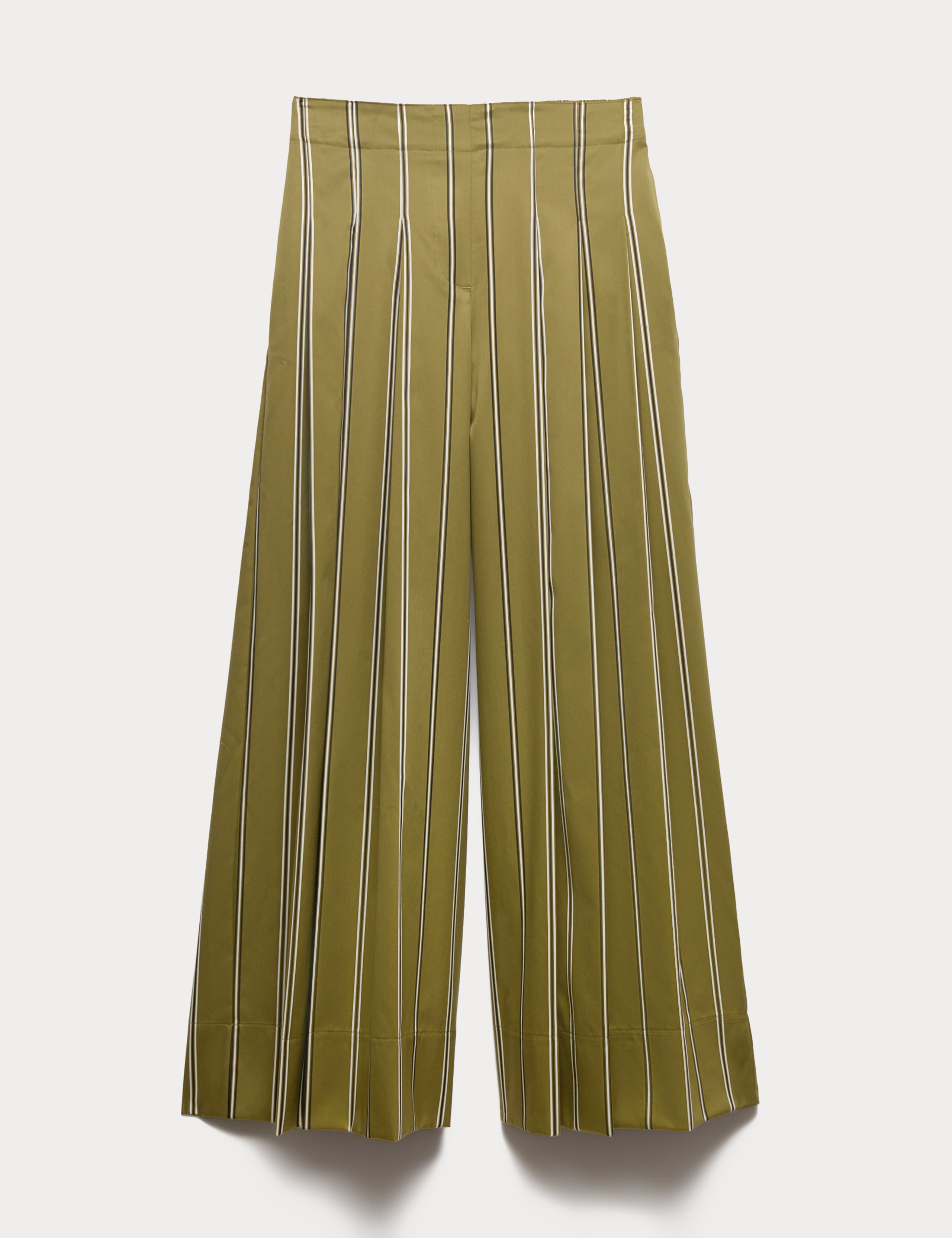 Striped Pleat Front Wide Leg Trousers 1 of 1