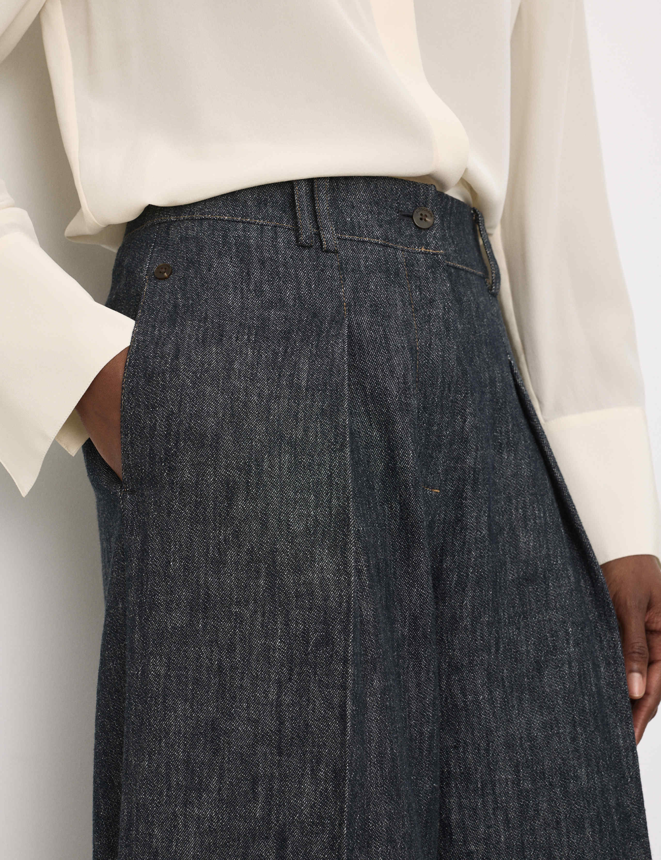 Linen Rich Cuffed Wide Leg Trousers 4 of 6