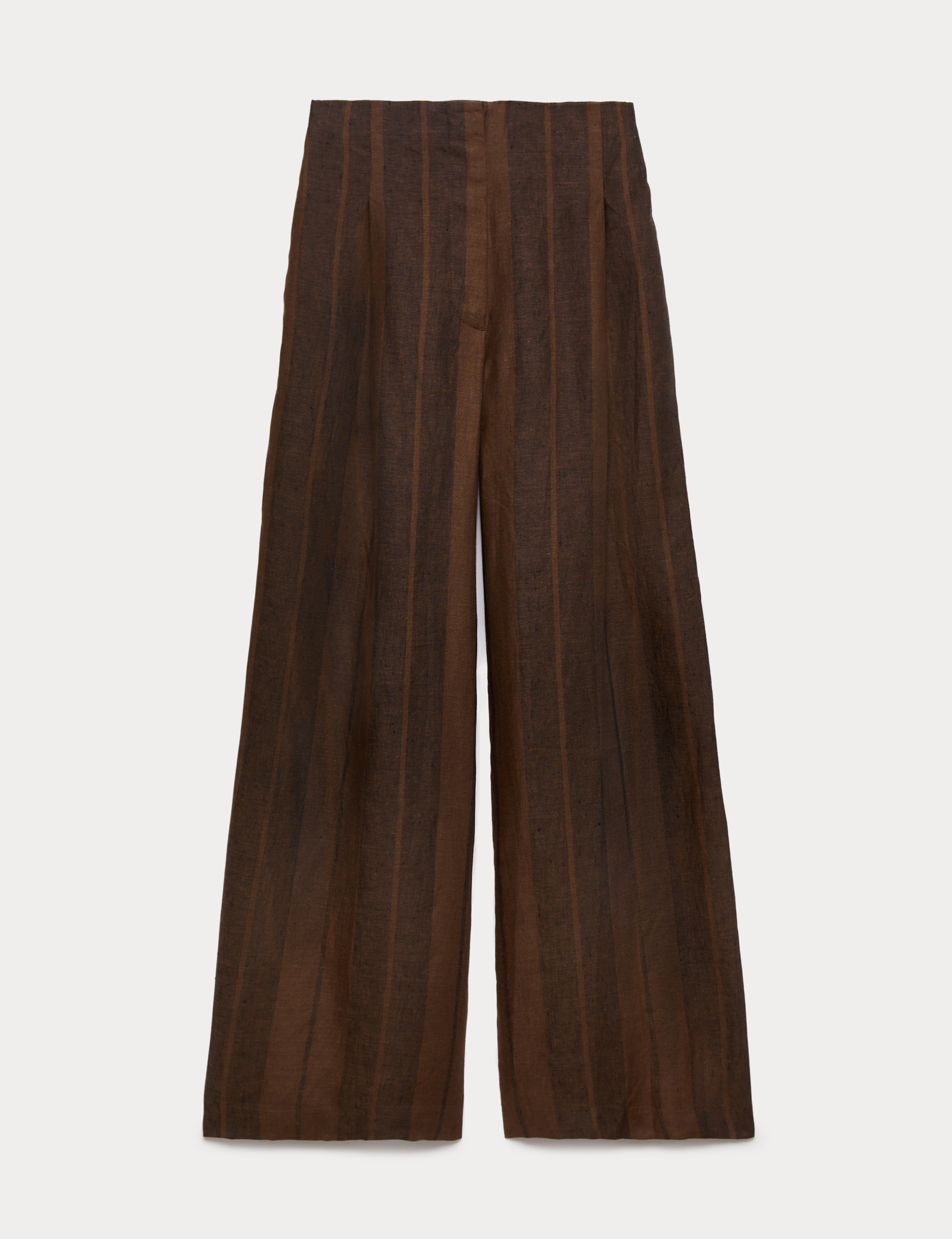 Pure Flax Linen Striped Wide Leg Trousers 2 of 7