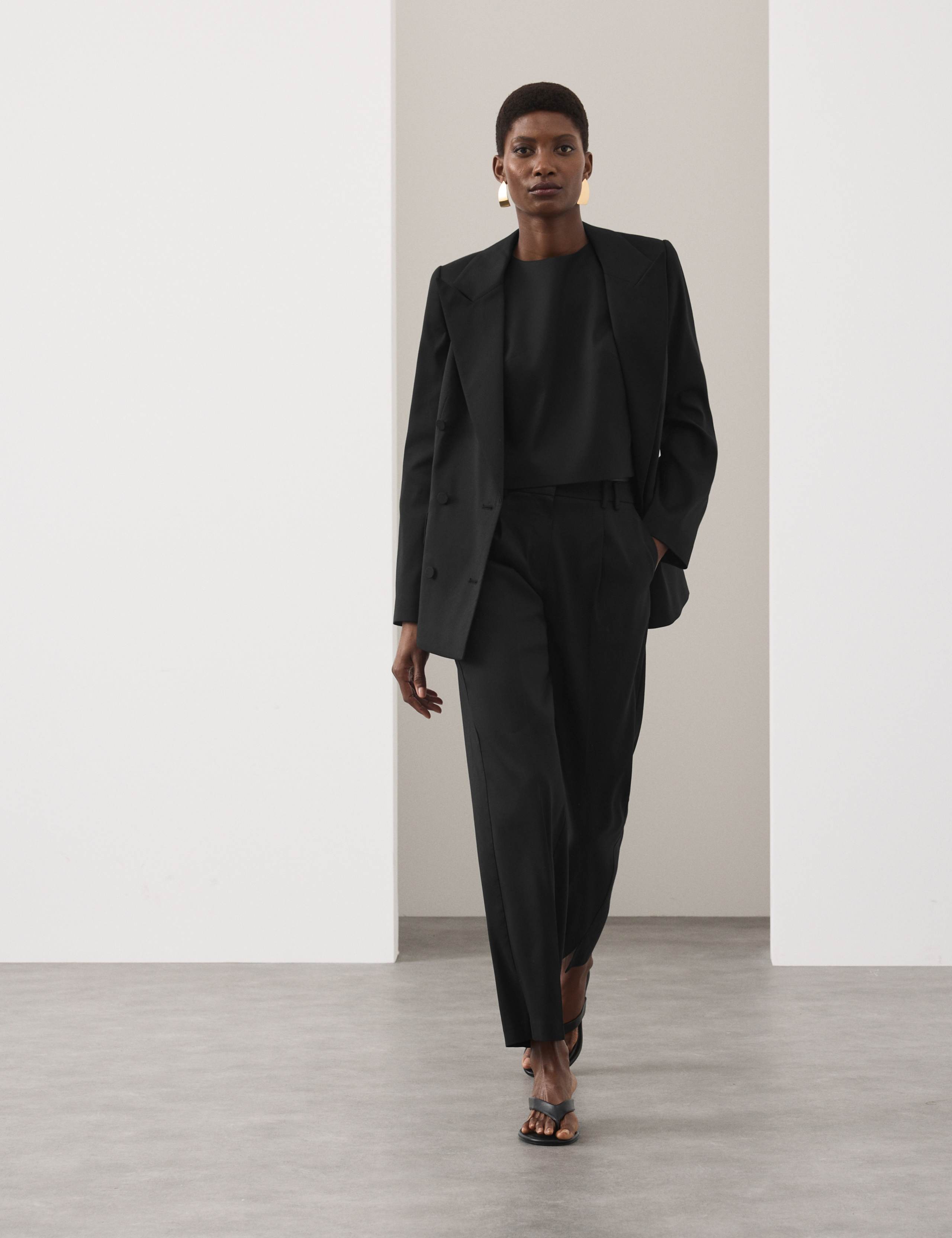 Lyocell Rich Tailored Straight Leg Trousers 1 of 6