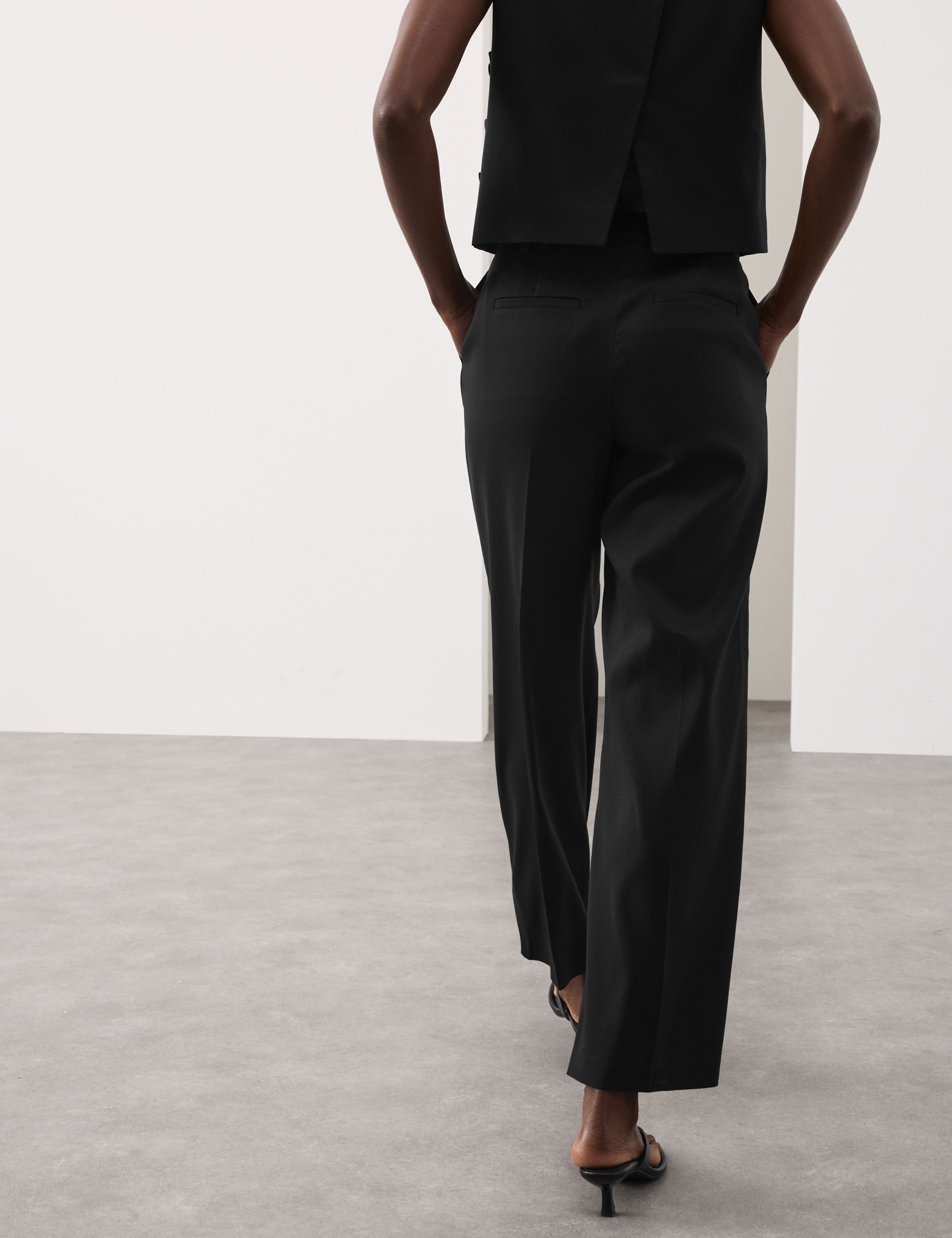 Lyocell Rich Tailored Straight Leg Trousers 4 of 6