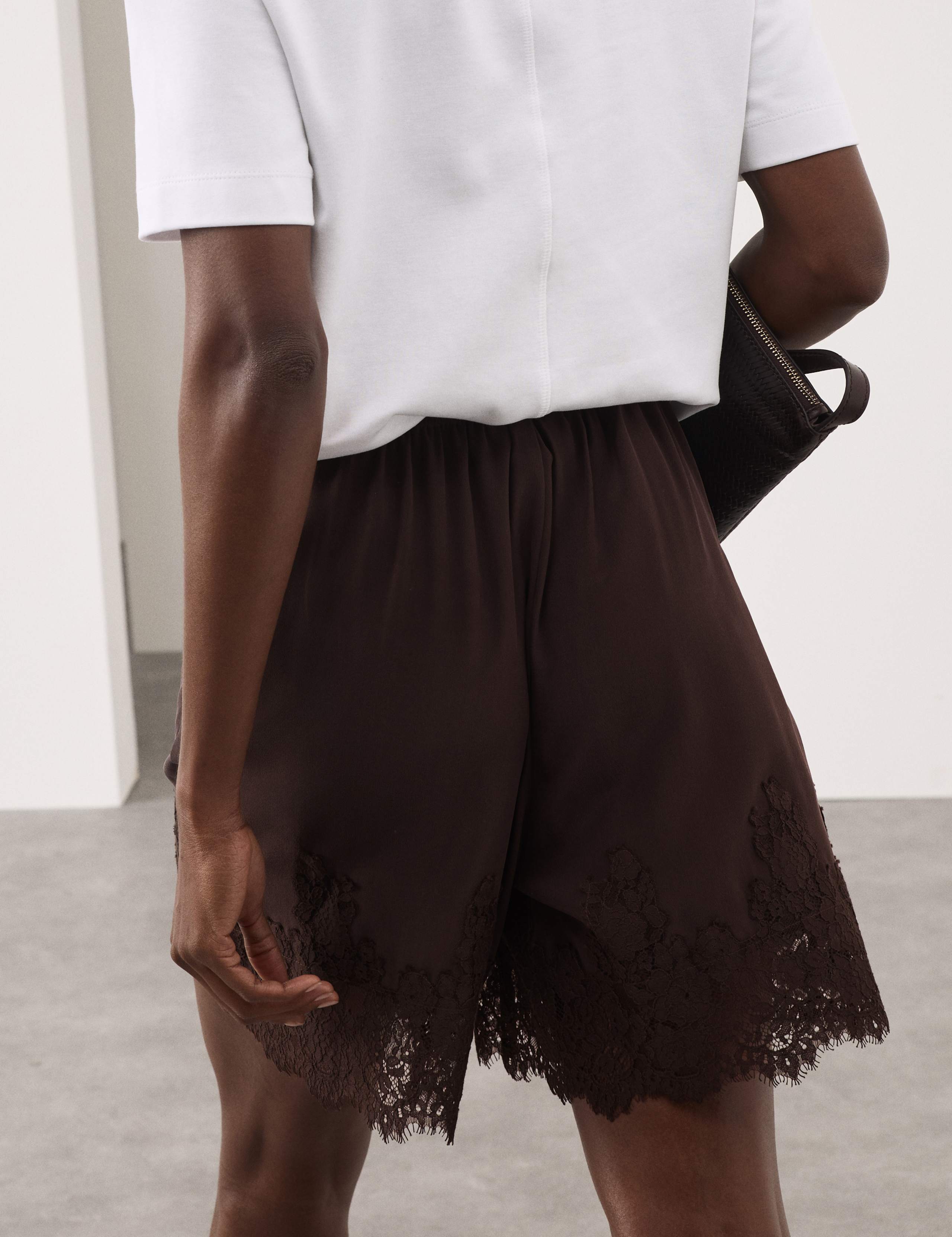 Pure Silk Lace High Waisted Shorts 4 of 7