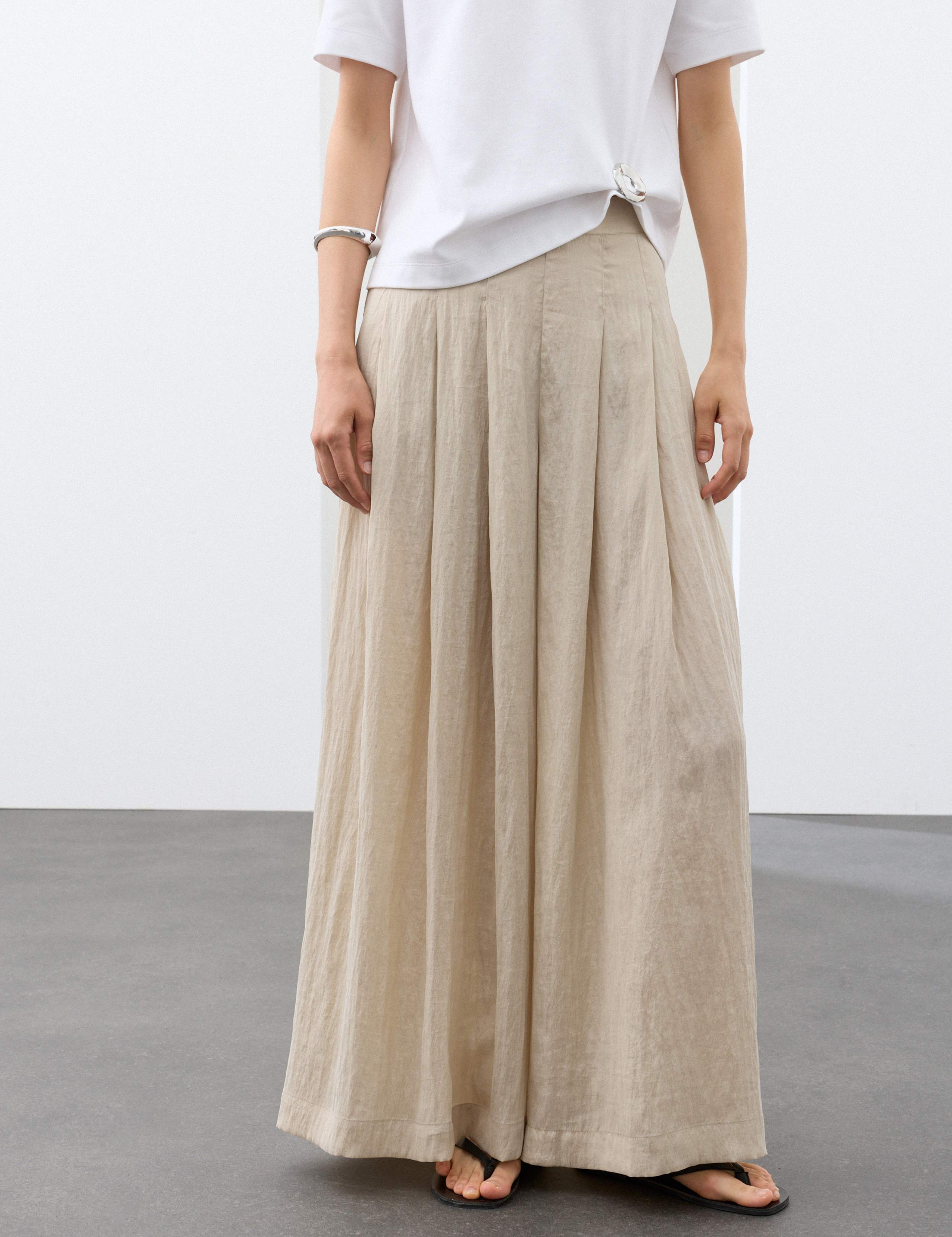 Lyocell Rich Pleated Palazzo Trousers 7 of 7