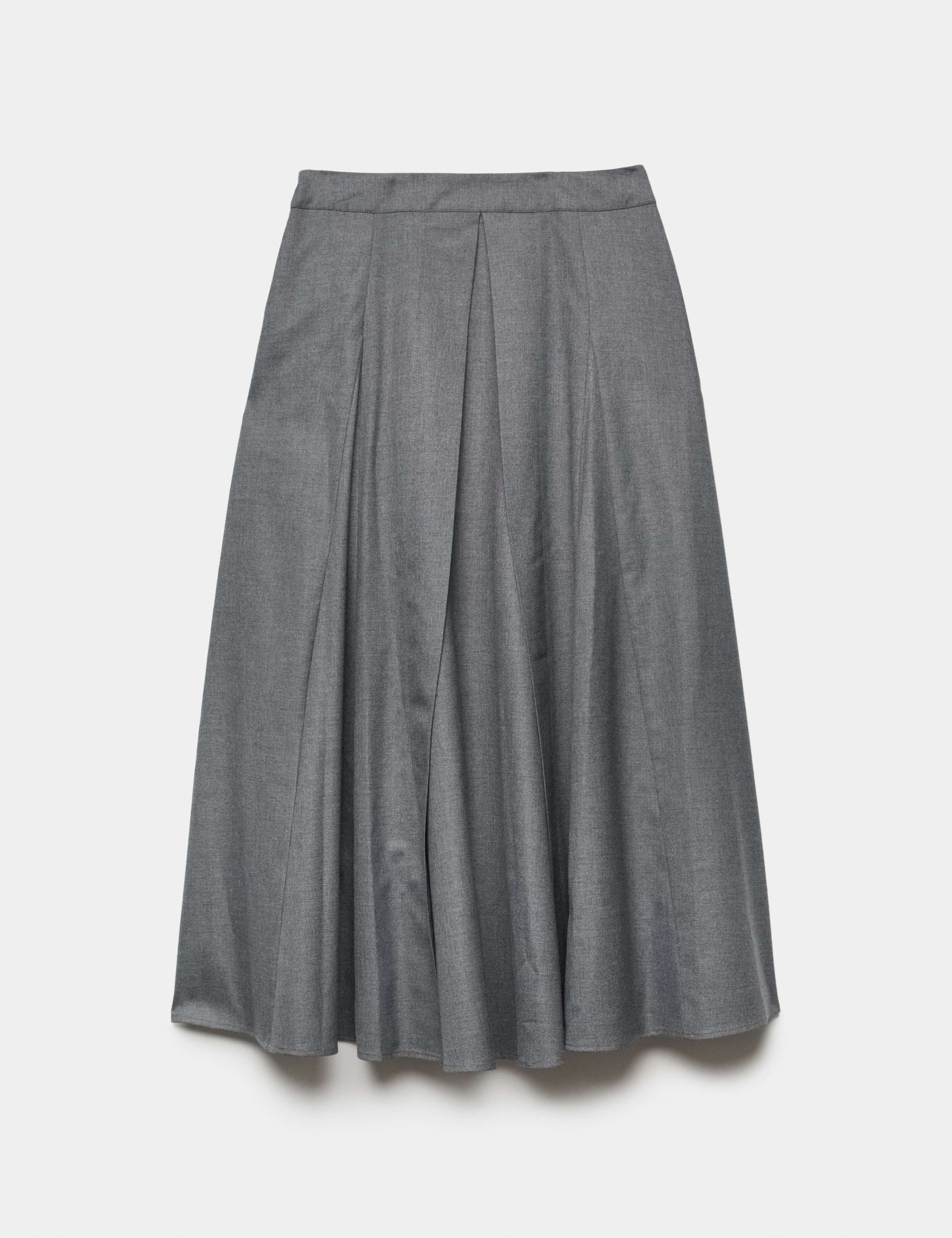 Pleated Midaxi Full Circle Skirt with Wool 2 of 7
