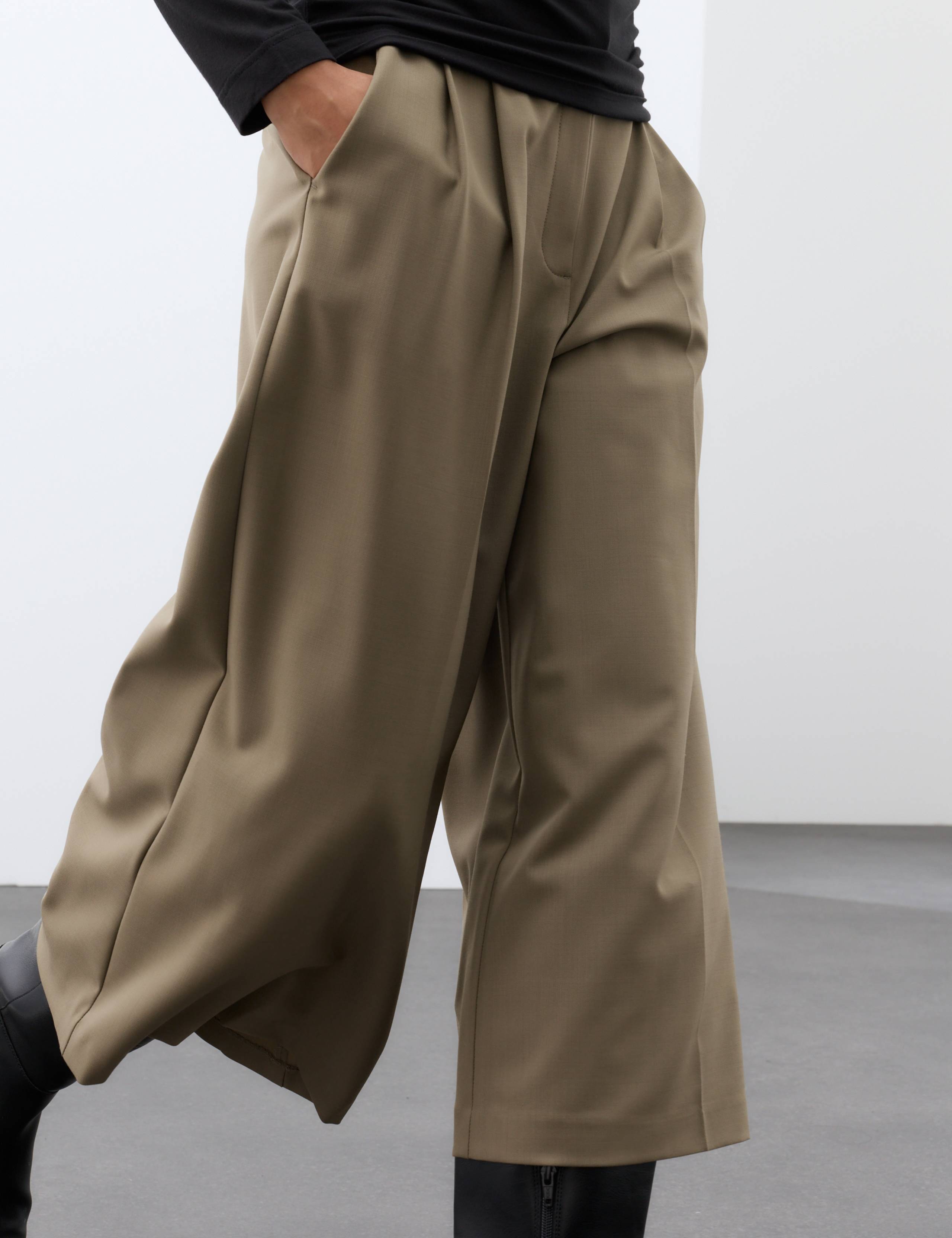 Wool Blend Tailored Wide Leg Culottes 7 of 7