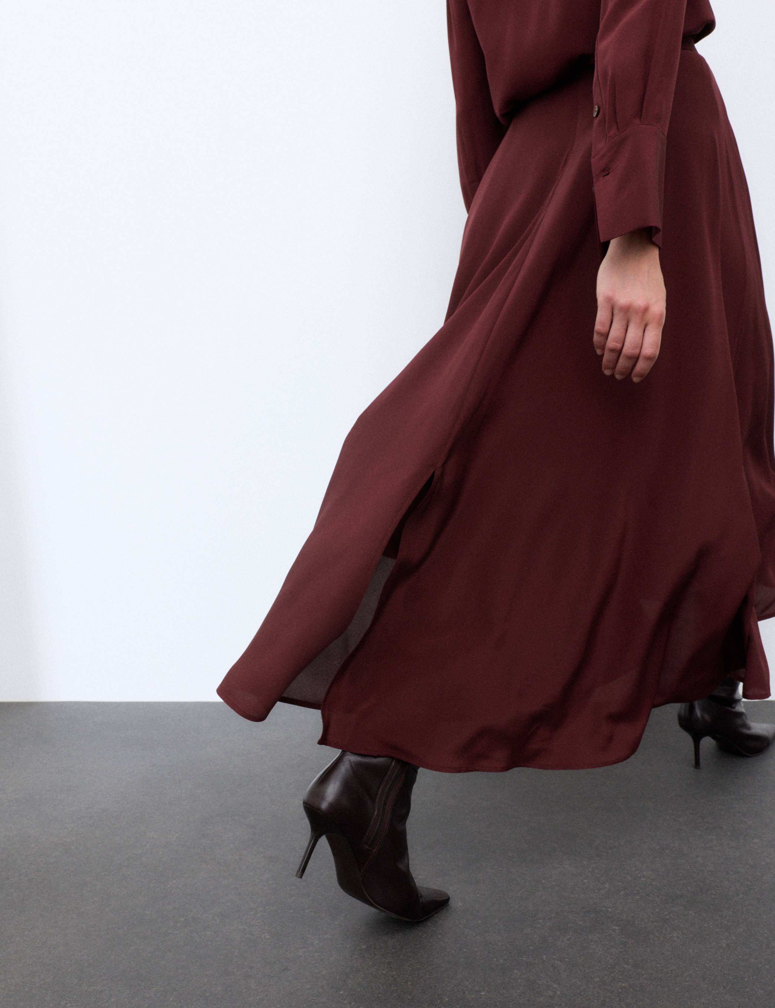 Pure Silk Midaxi Asymmetric Skirt 8 of 8