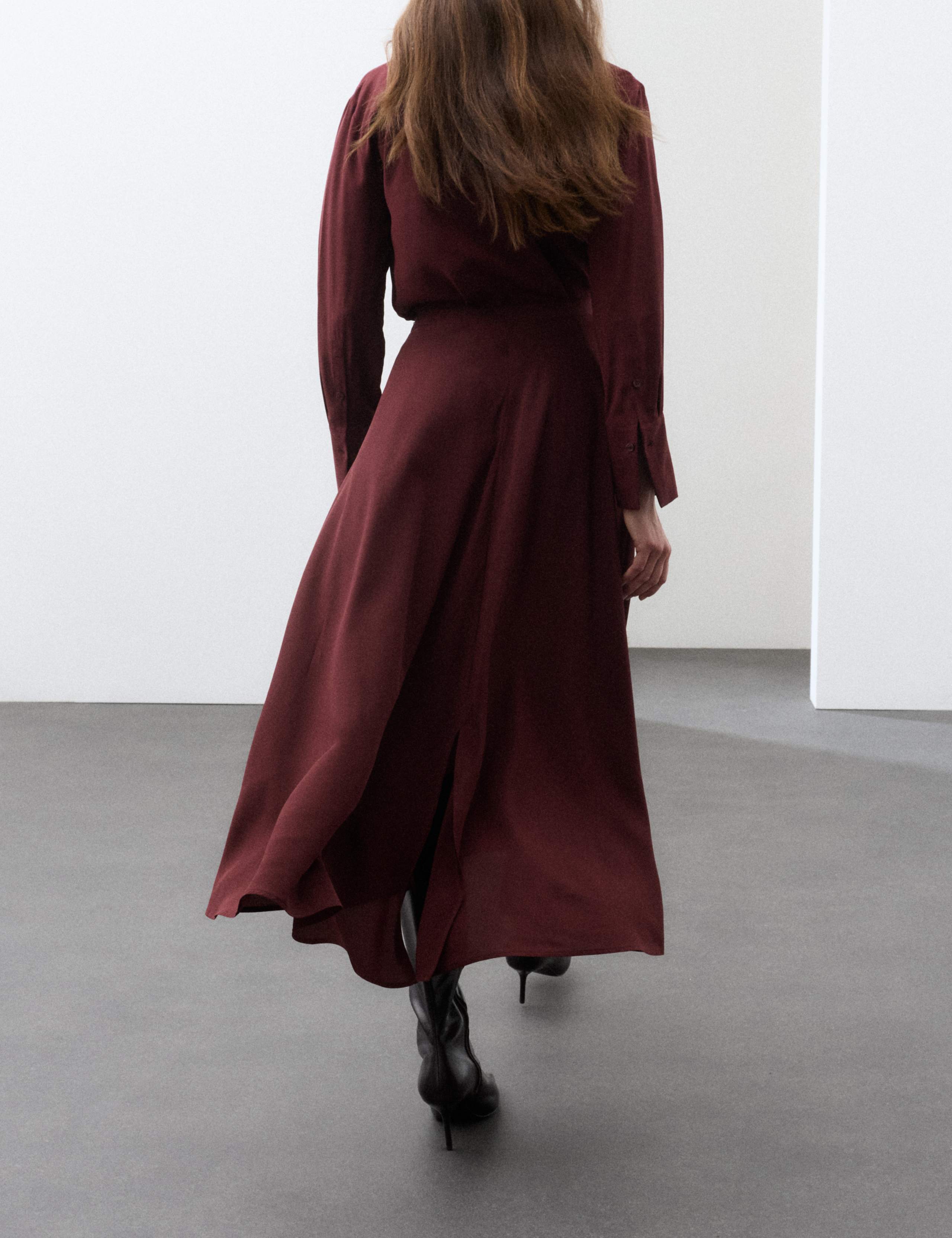 Pure Silk Midaxi Asymmetric Skirt 3 of 8