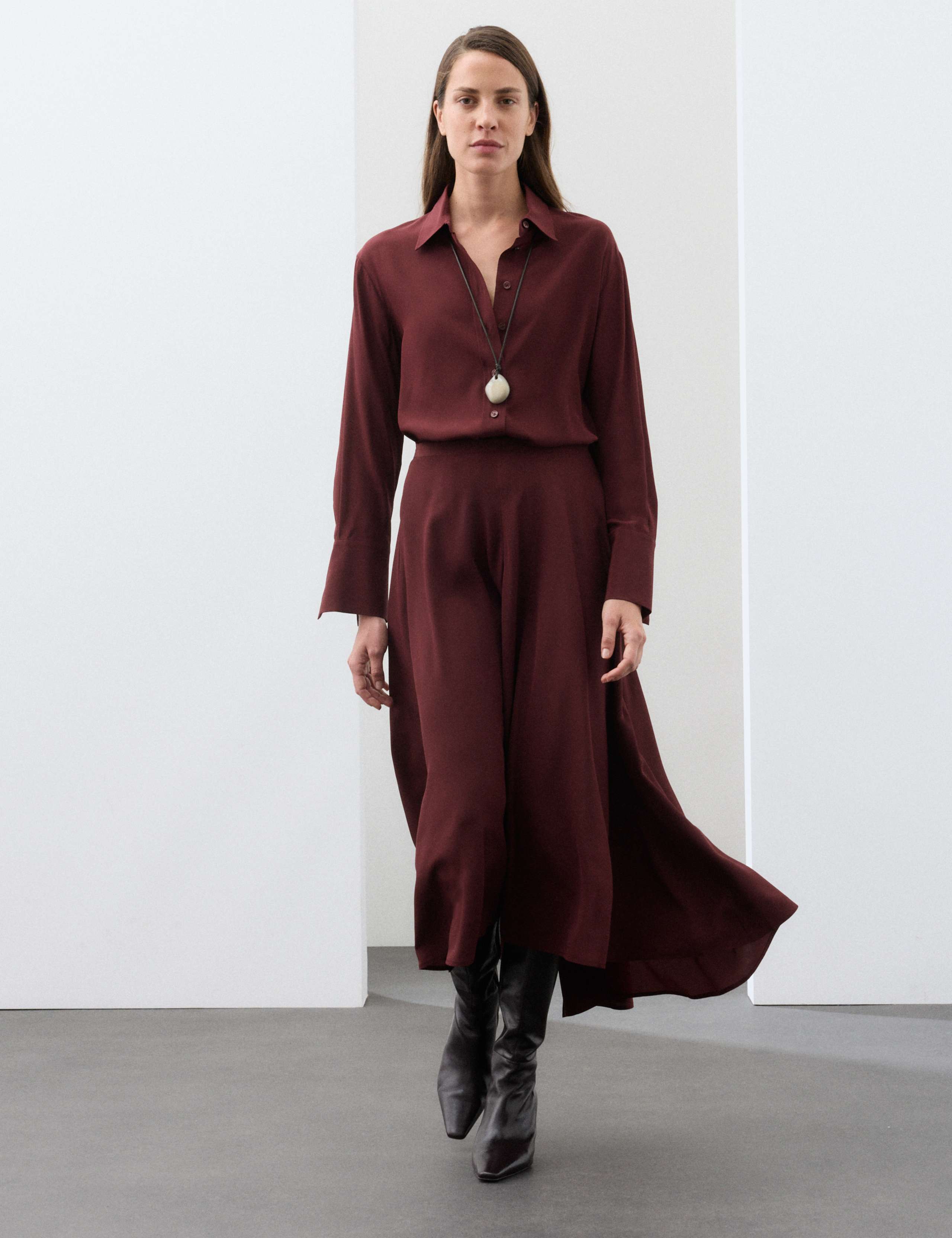 Pure Silk Midaxi Asymmetric Skirt 4 of 8