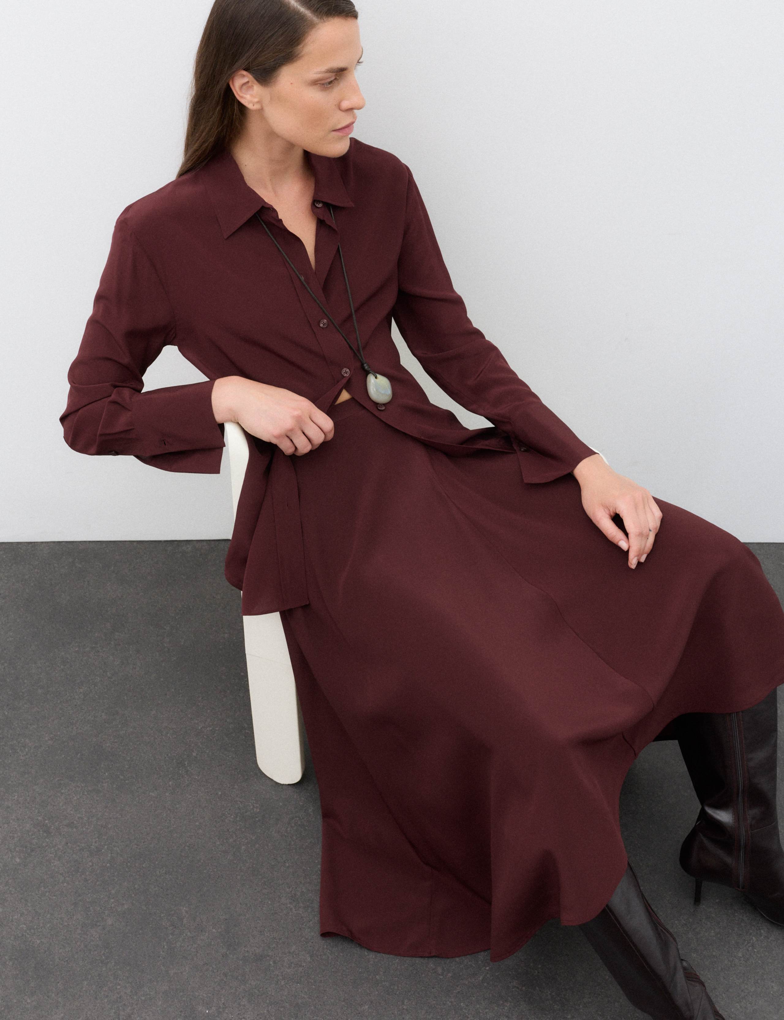 Pure Silk Midaxi Asymmetric Skirt 7 of 8