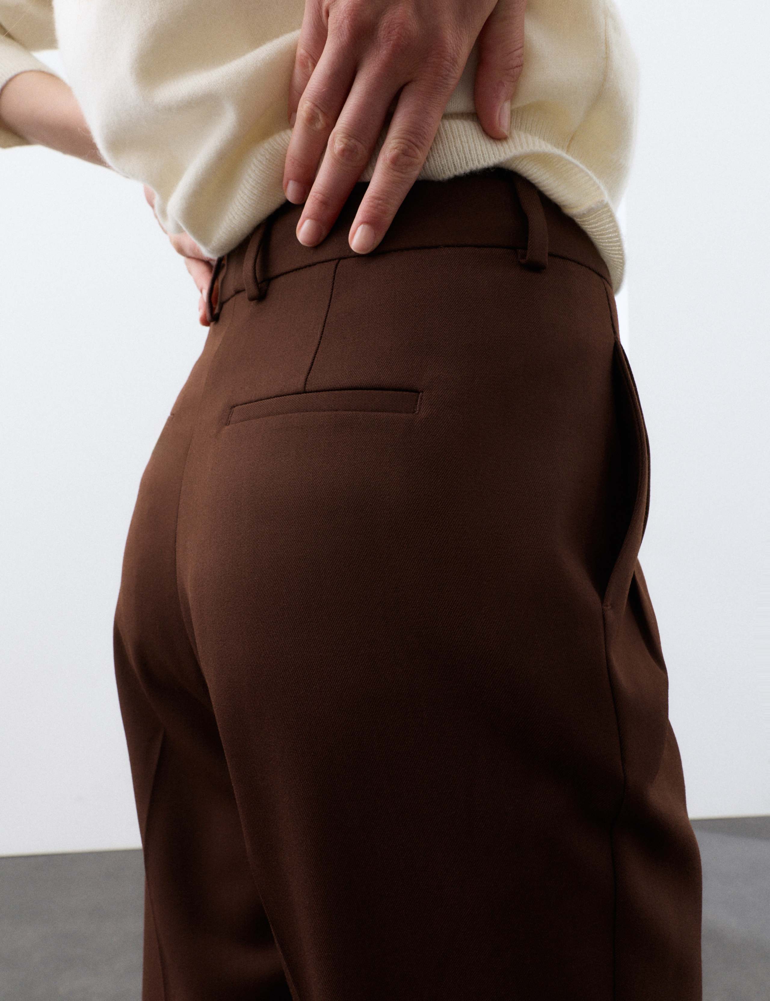 Wool Blend Tapered Leg Trousers 7 of 7