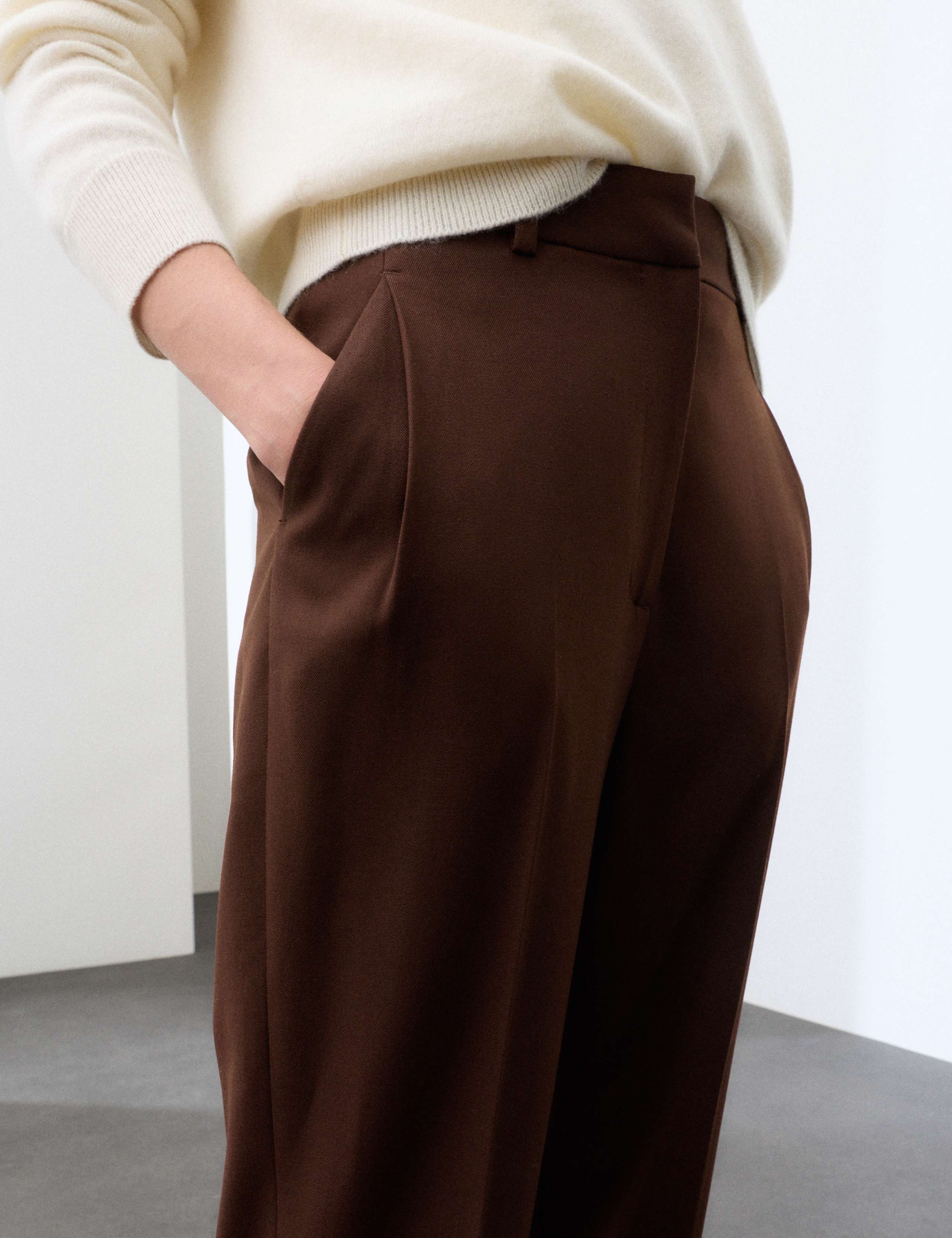 Wool Blend Tapered Leg Trousers 5 of 7