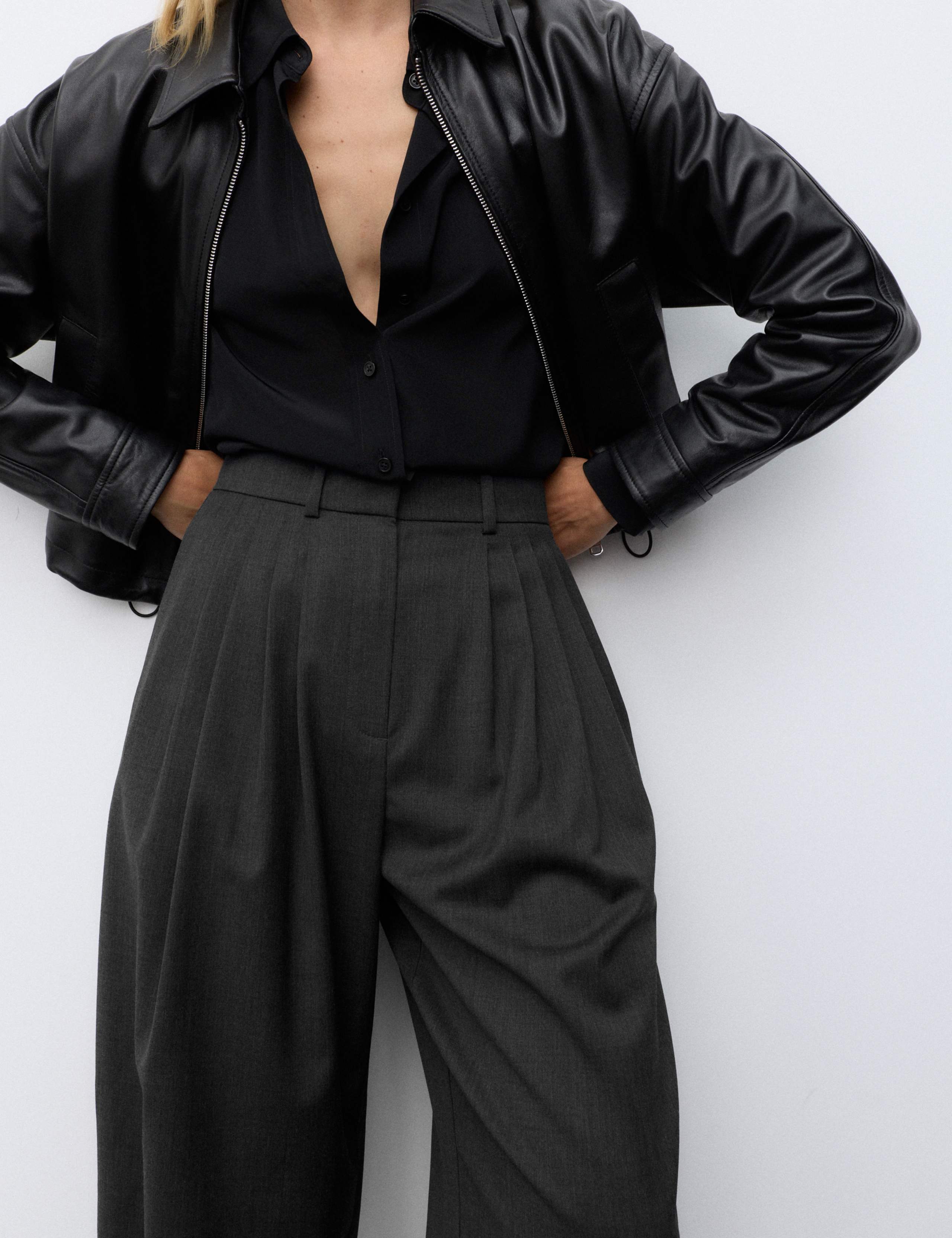 Wool Blend Tailored Balloon Trousers 4 of 6