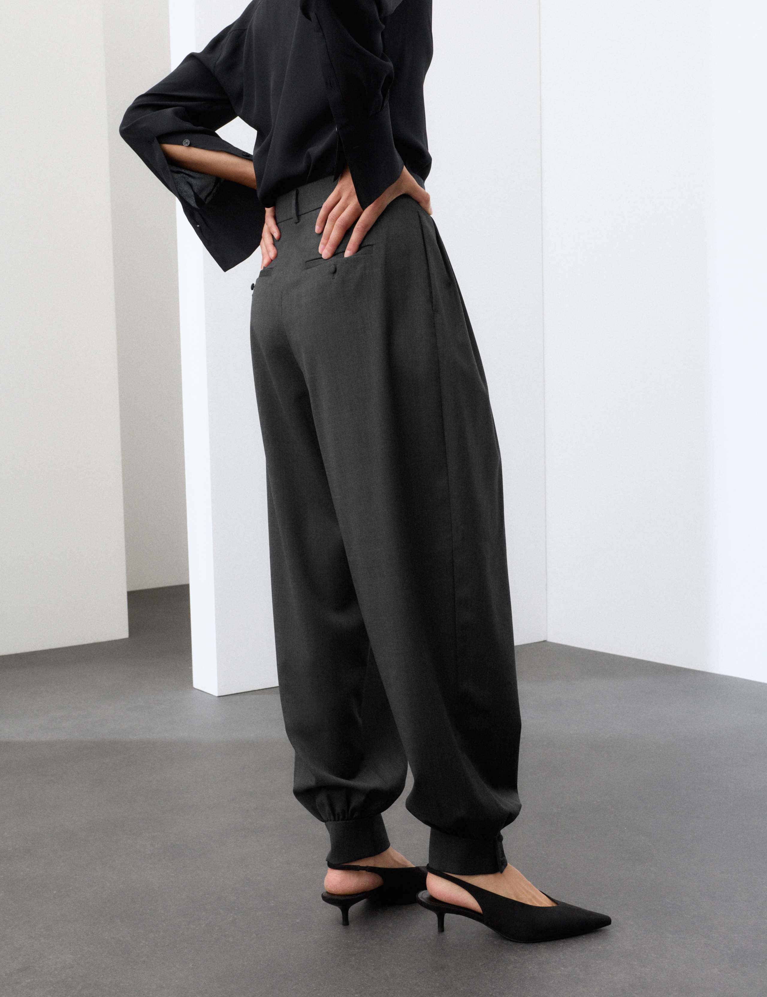 Wool Blend Tailored Balloon Trousers 5 of 6