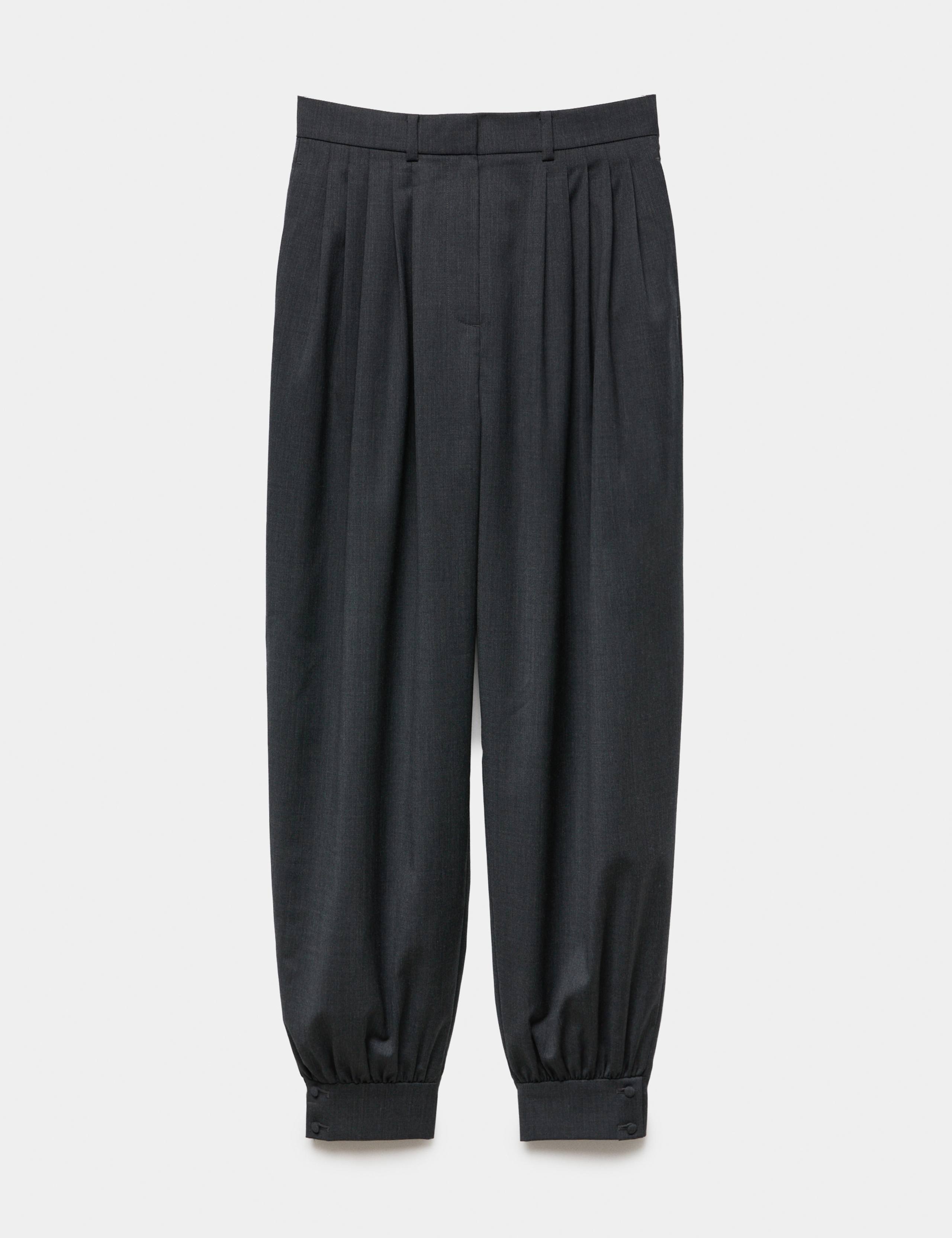 Wool Blend Tailored Balloon Trousers 2 of 6