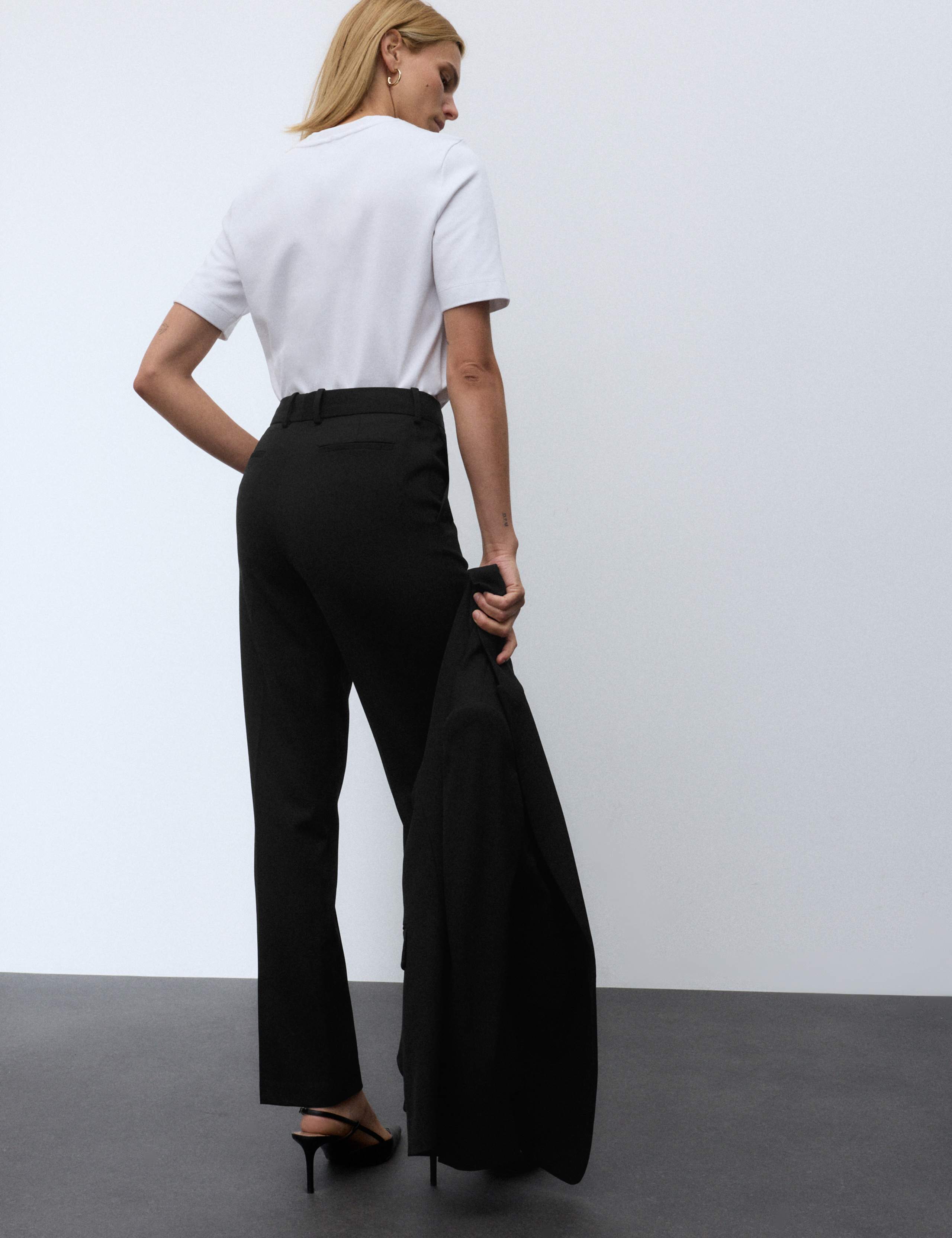 Pure Wool Tailored Straight Leg Trousers 3 of 7