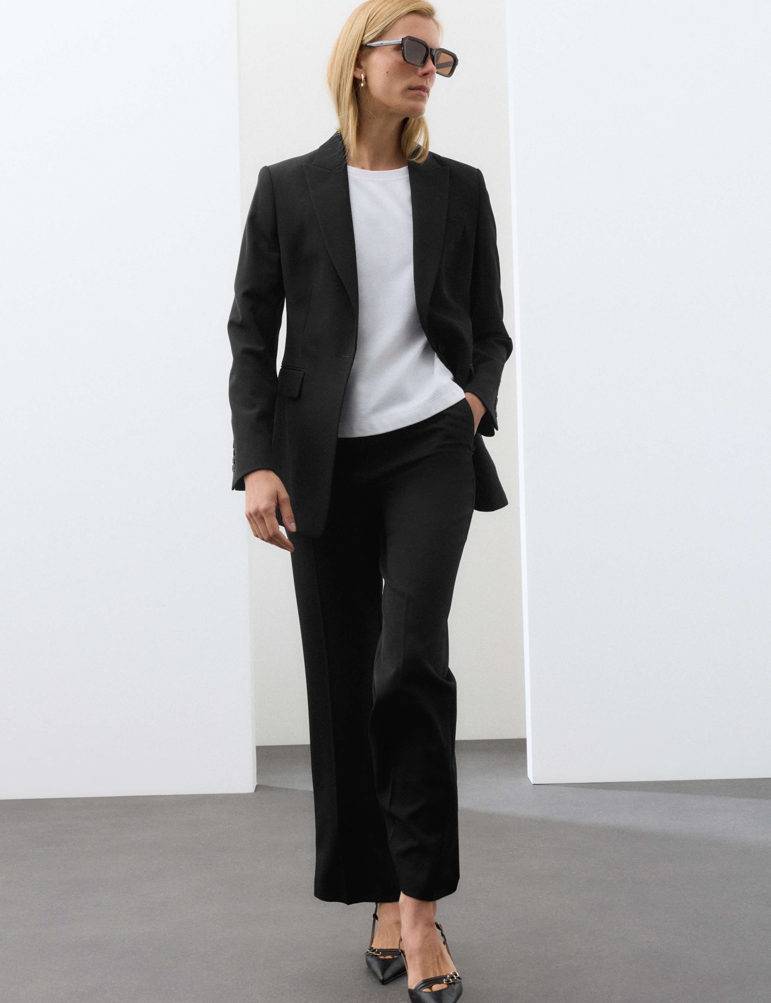 Pure Wool Tailored Straight Leg Trousers 4 of 7