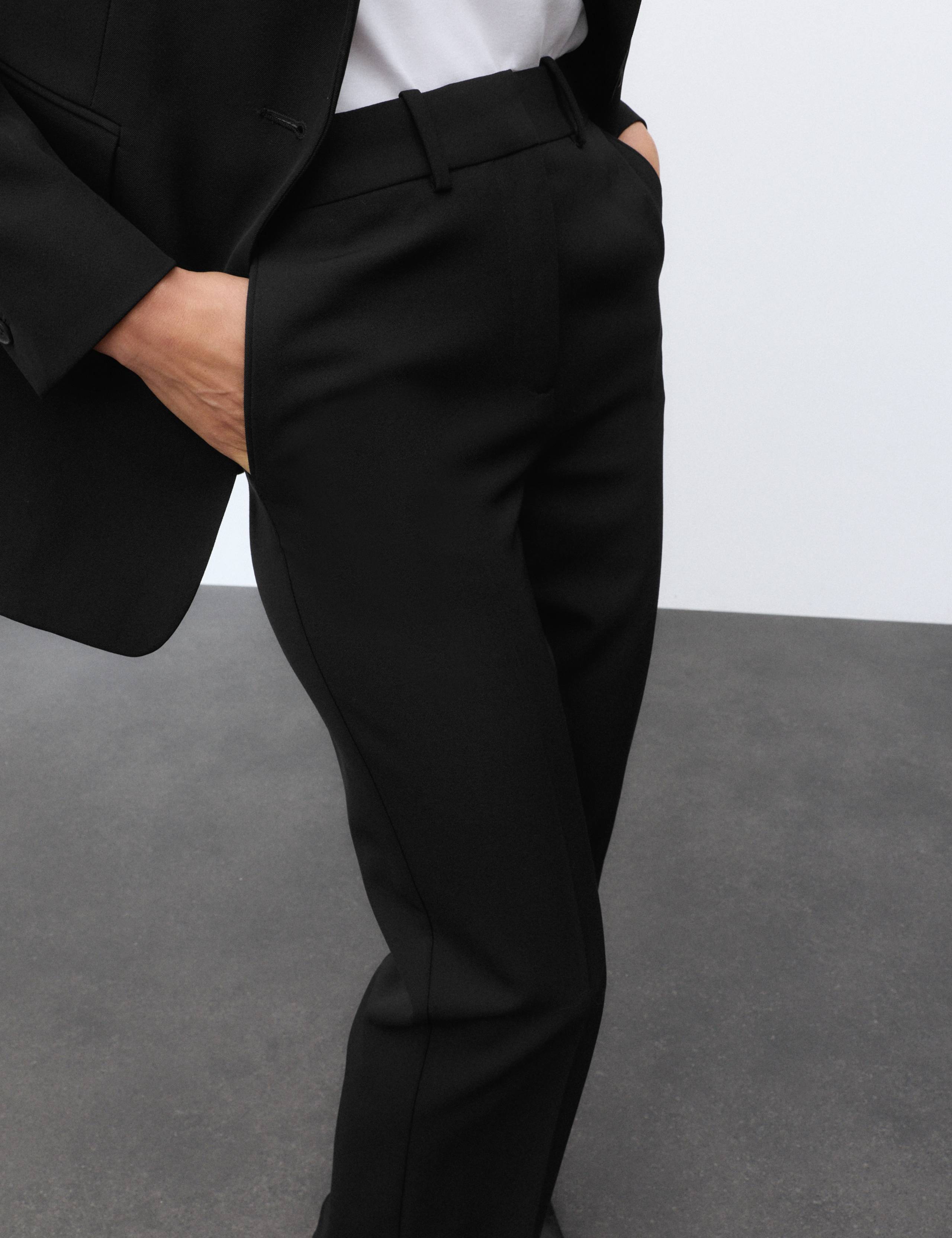 Pure Wool Tailored Straight Leg Trousers 5 of 7