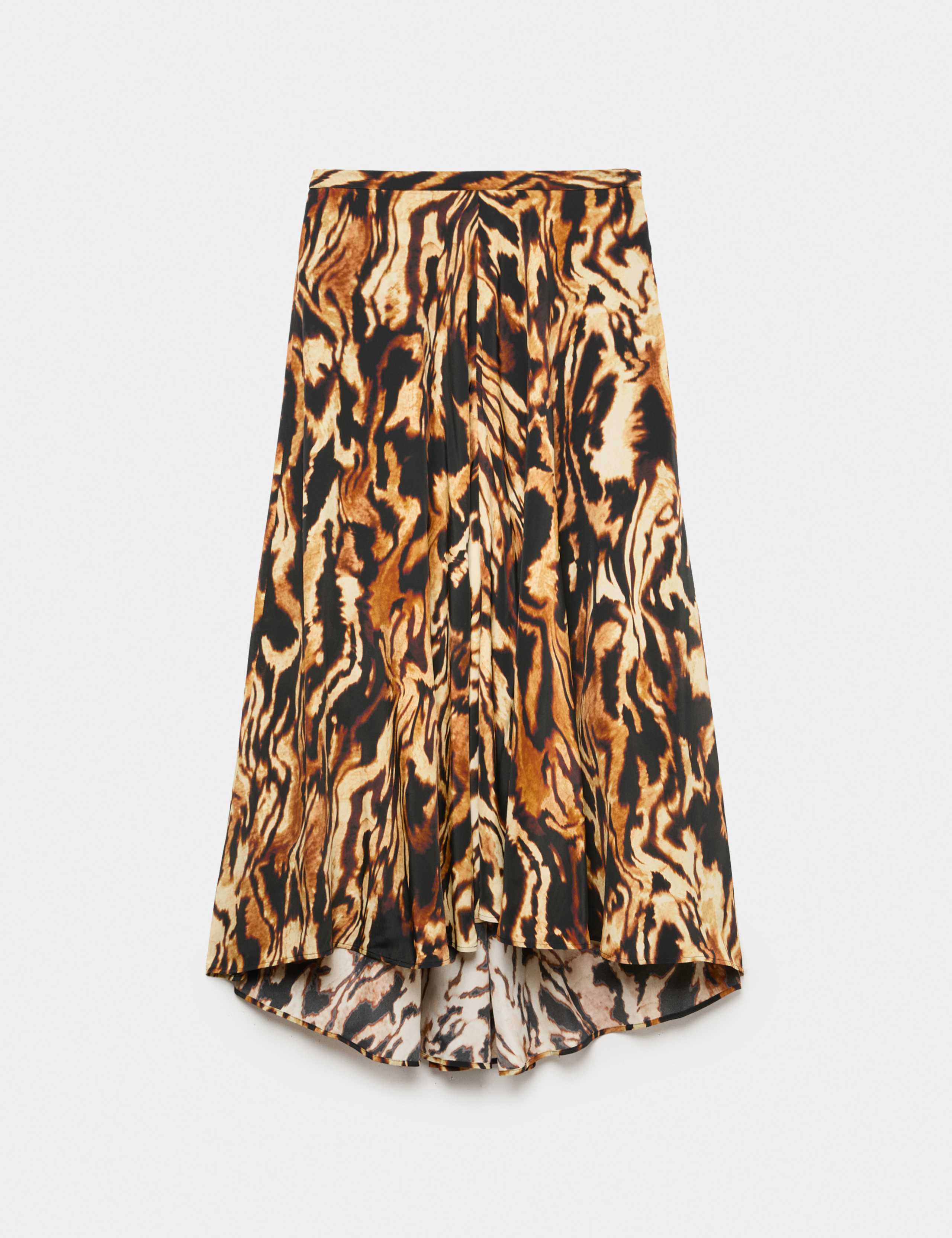 Animal Print Asymmetric Midi Skirt with Silk 2 of 7