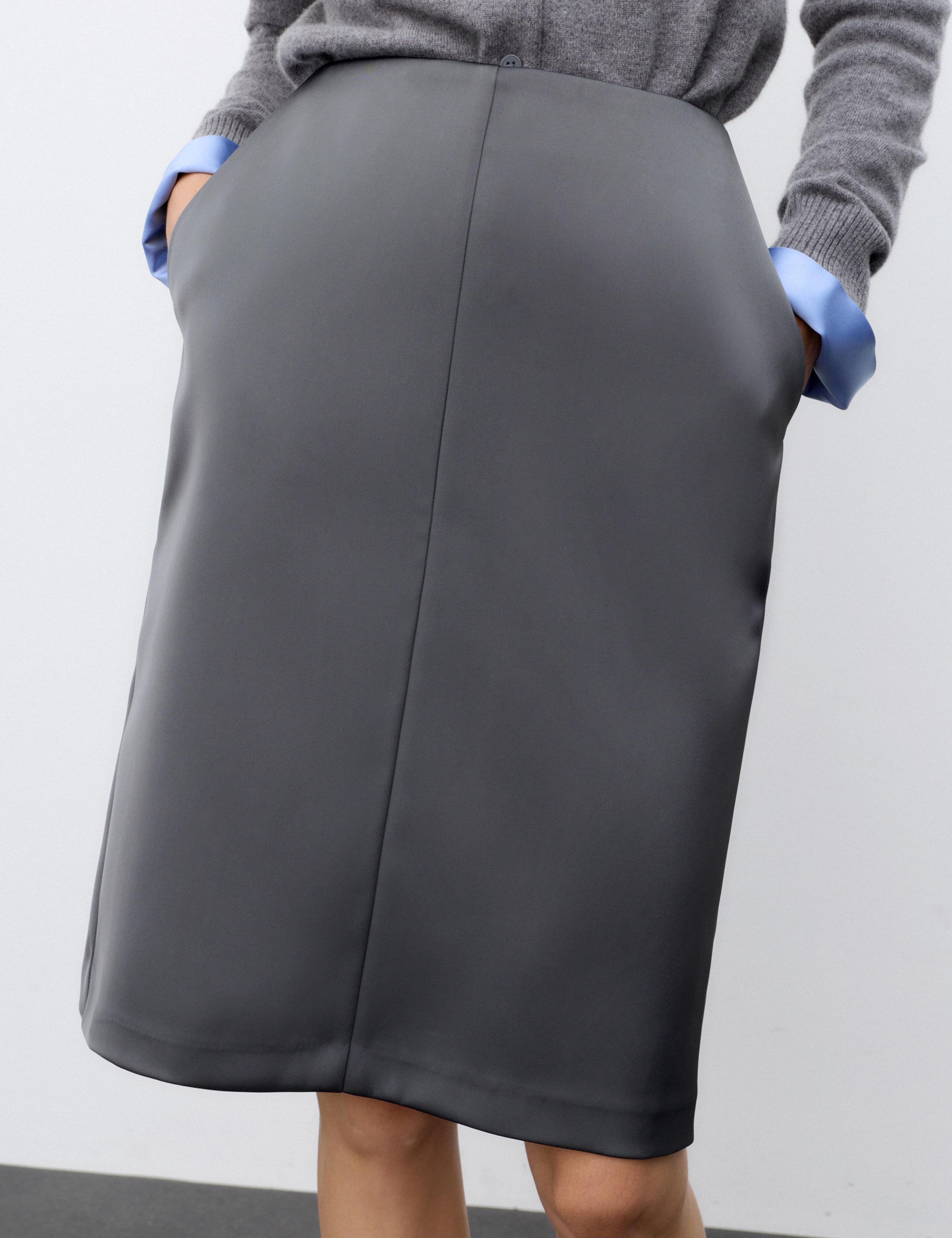 Satin Split Back Midi Slip Skirt 6 of 6